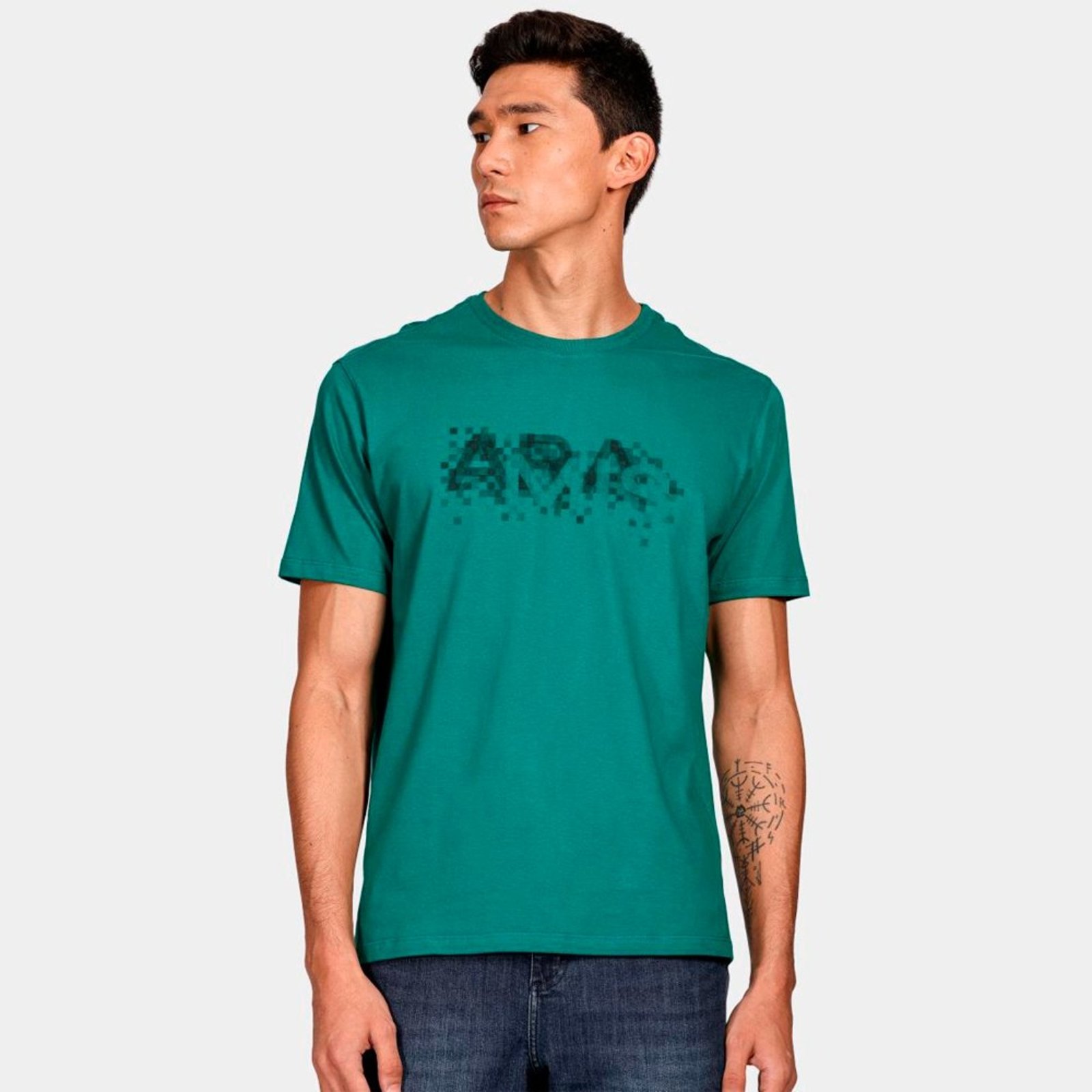 Camiseta Aramis Pixel Fade Ve25 Verde Amazonia Masculino