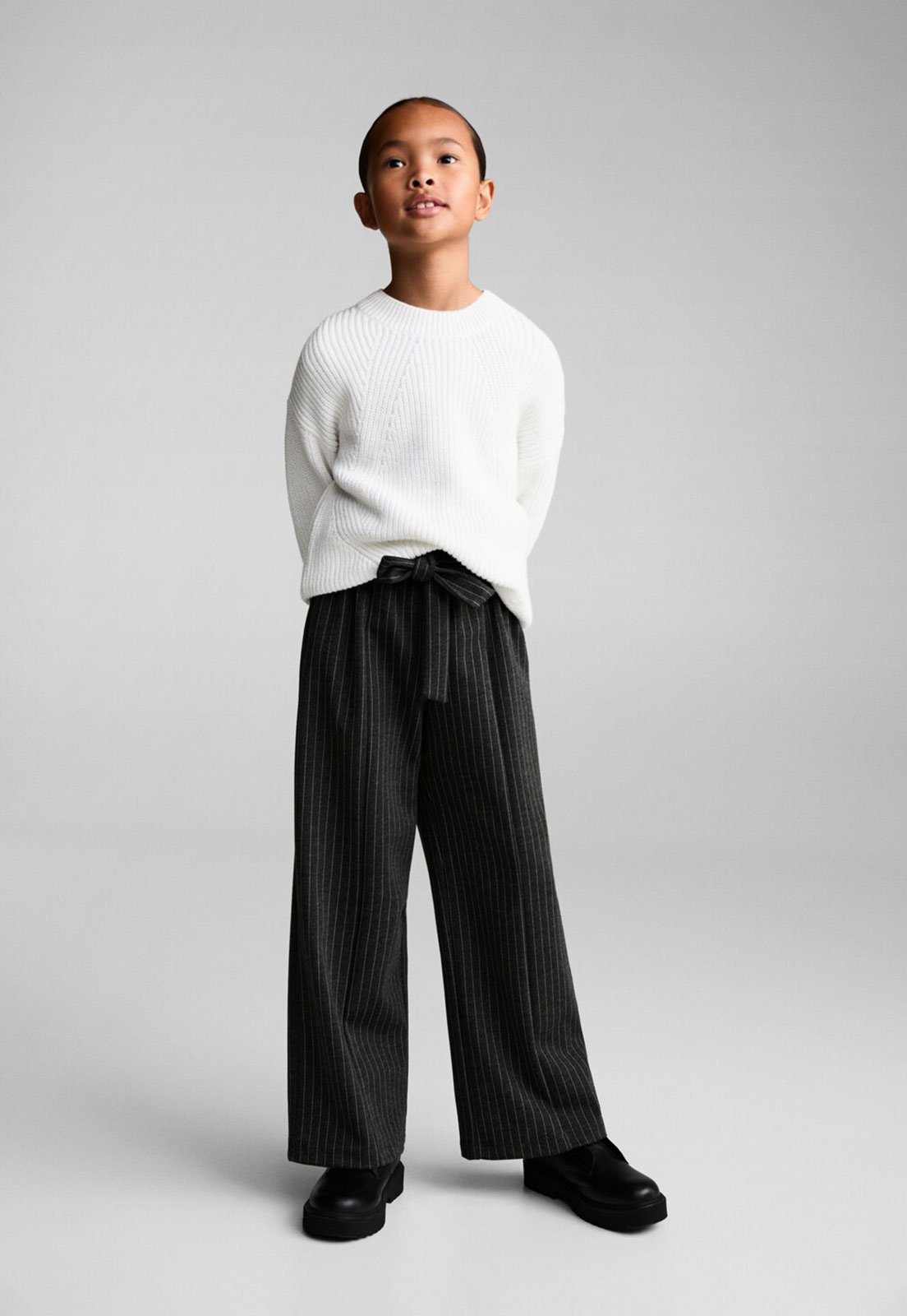 Infantil – Calça MANGO Listrada Preta