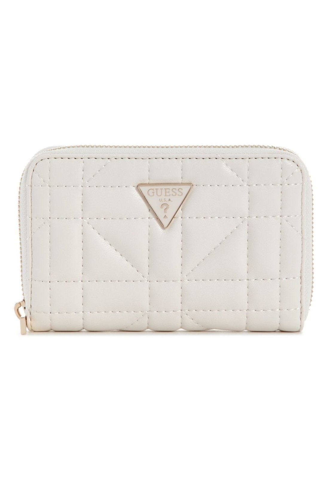 Carteira Guess Edita Média com Zíper Off White