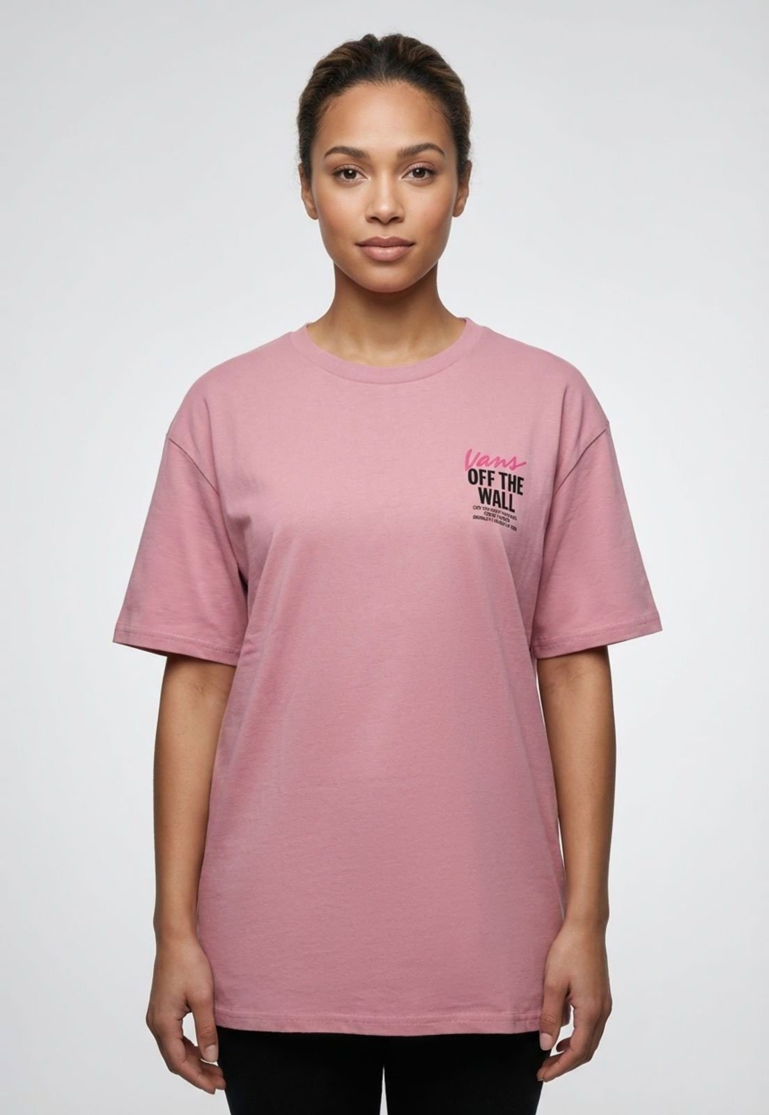 Vista 2 Camiseta Feminina Vans Logo Knit rosa Vans rosa
