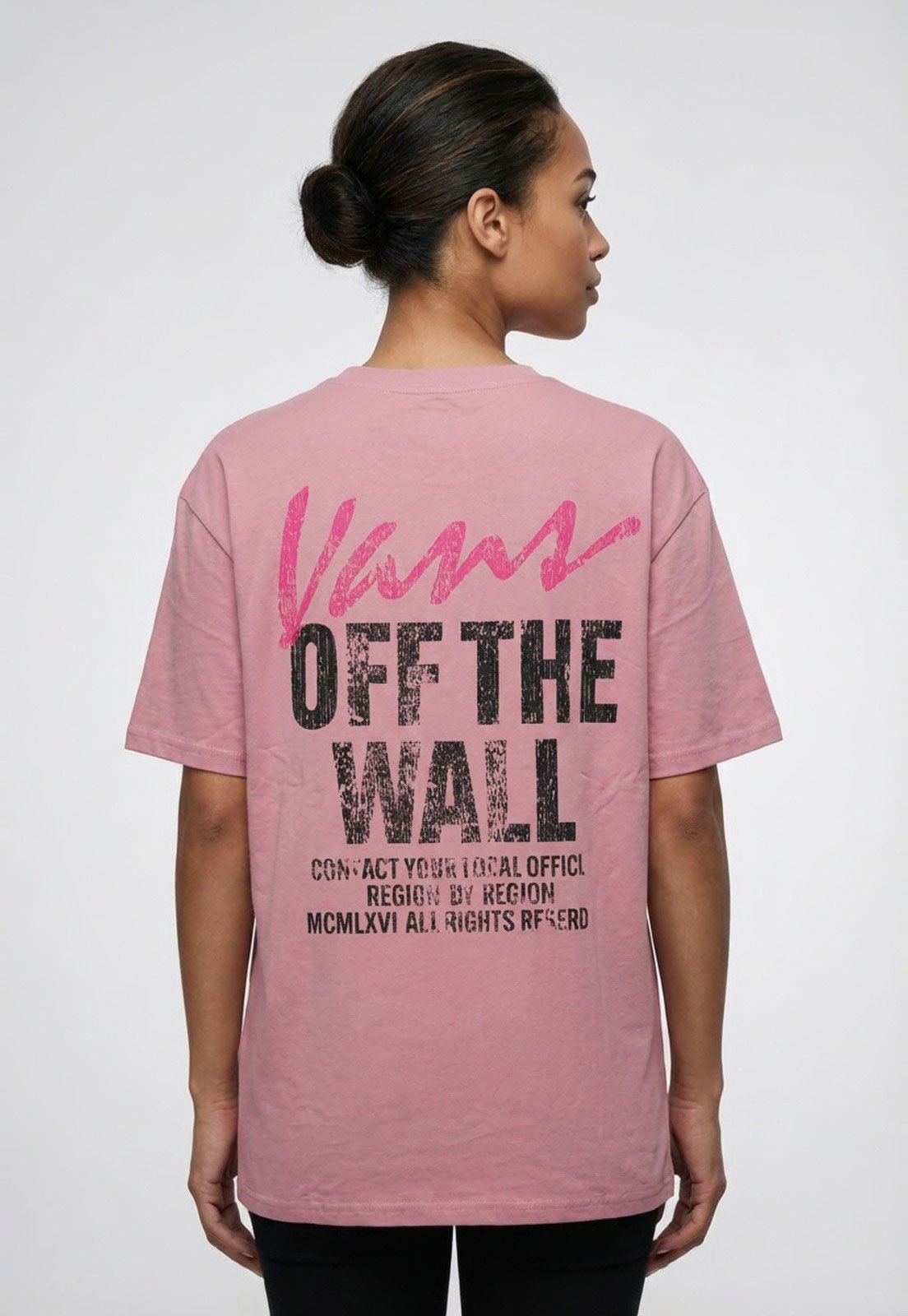 Vista 3 Camiseta Feminina Vans Logo Knit rosa Vans rosa