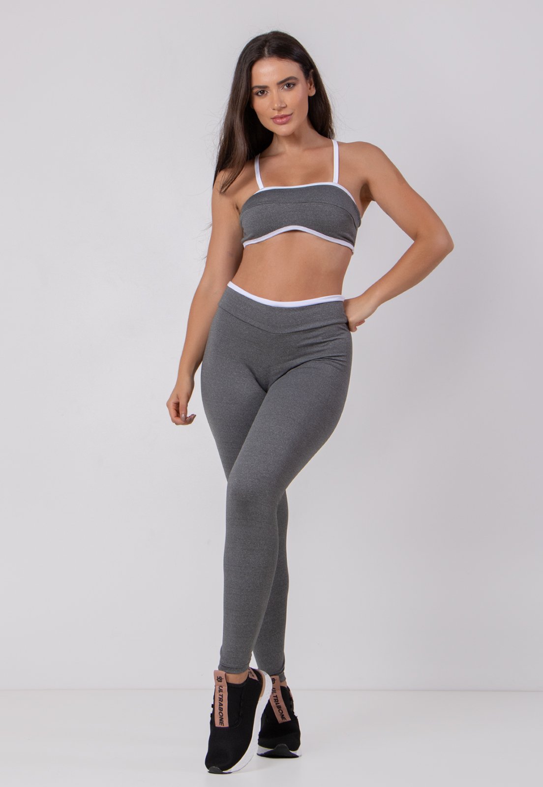 Conjunto Fitness Bicolor Academia 4 Estações Cinza