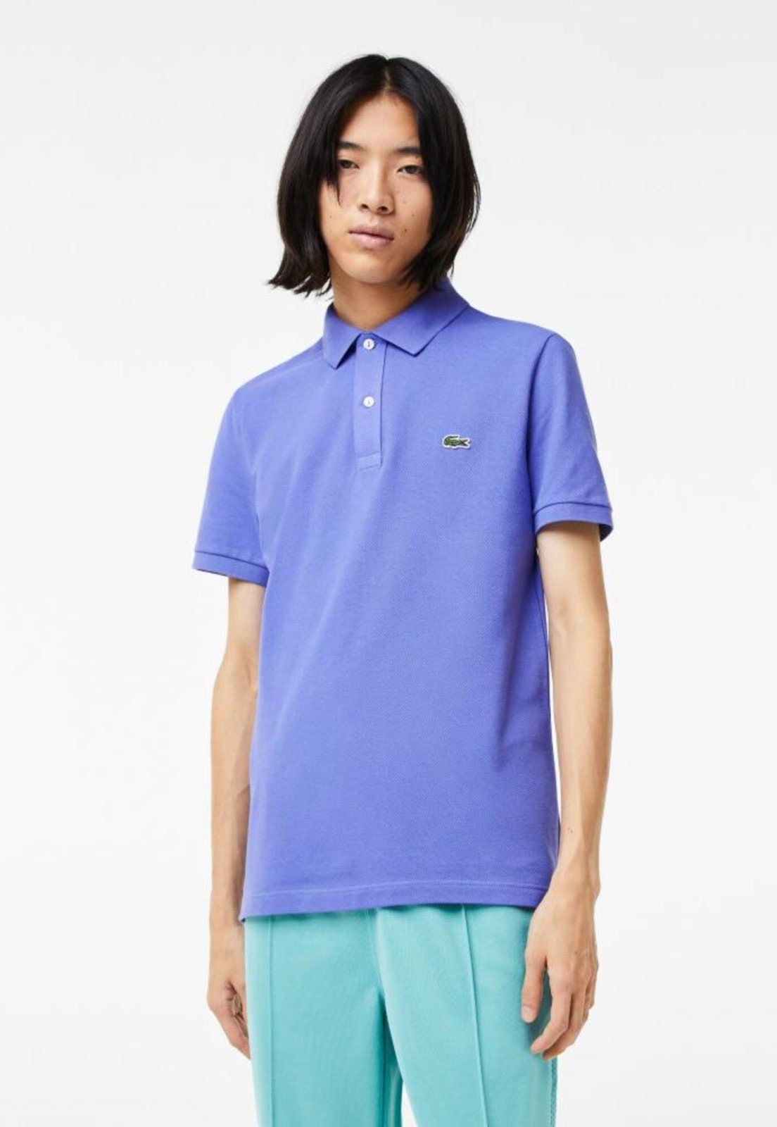 Camisa Polo masculina Slim Fit em petit piquet Azul