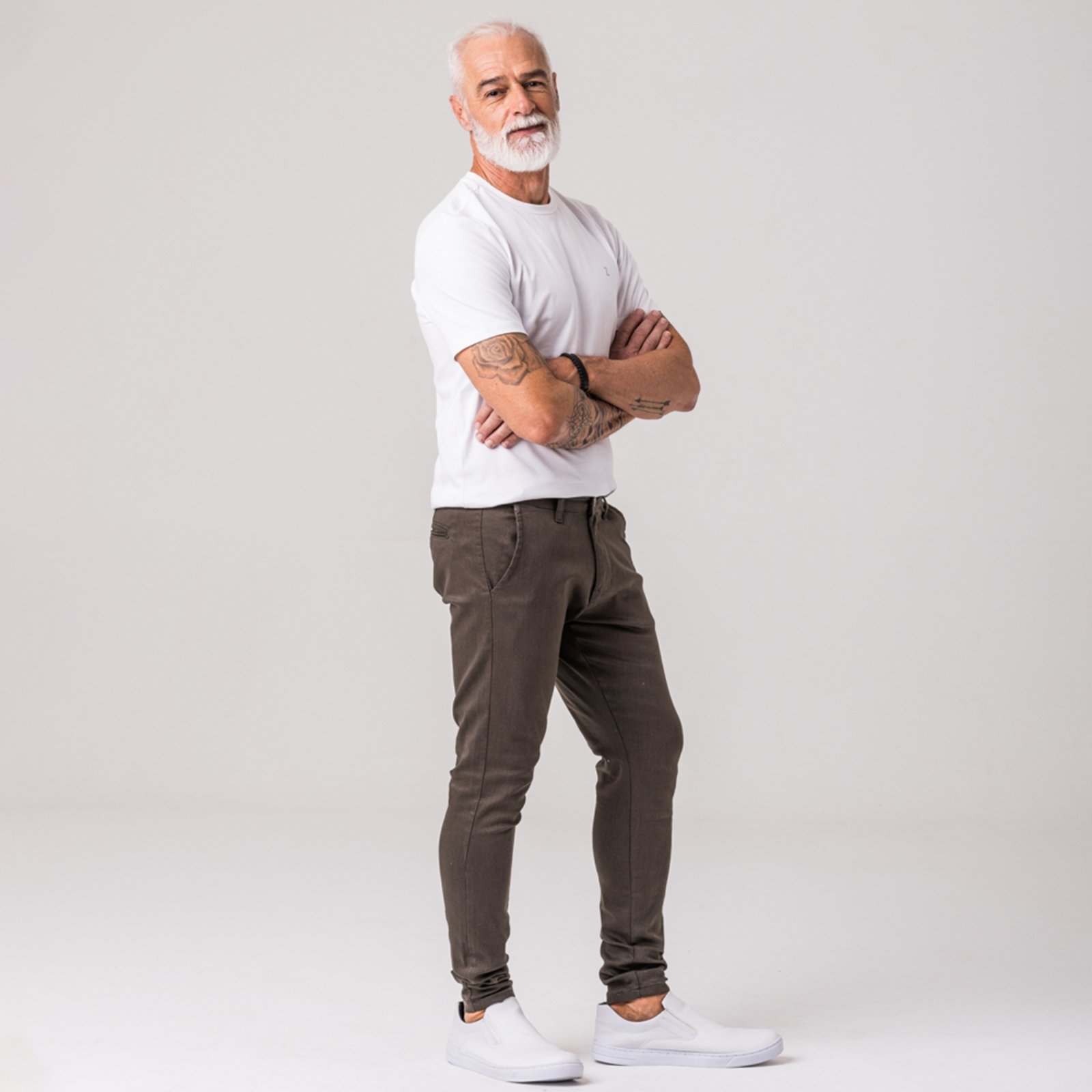Calça Chino Preta Sarja Masculina Zune Militar