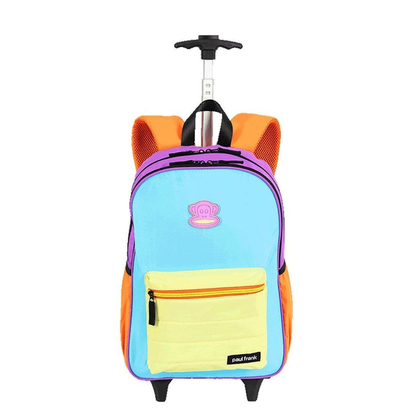 Infantil - Mochila Sestini com Rodinhas Paul Frank Authentic Orange Mix