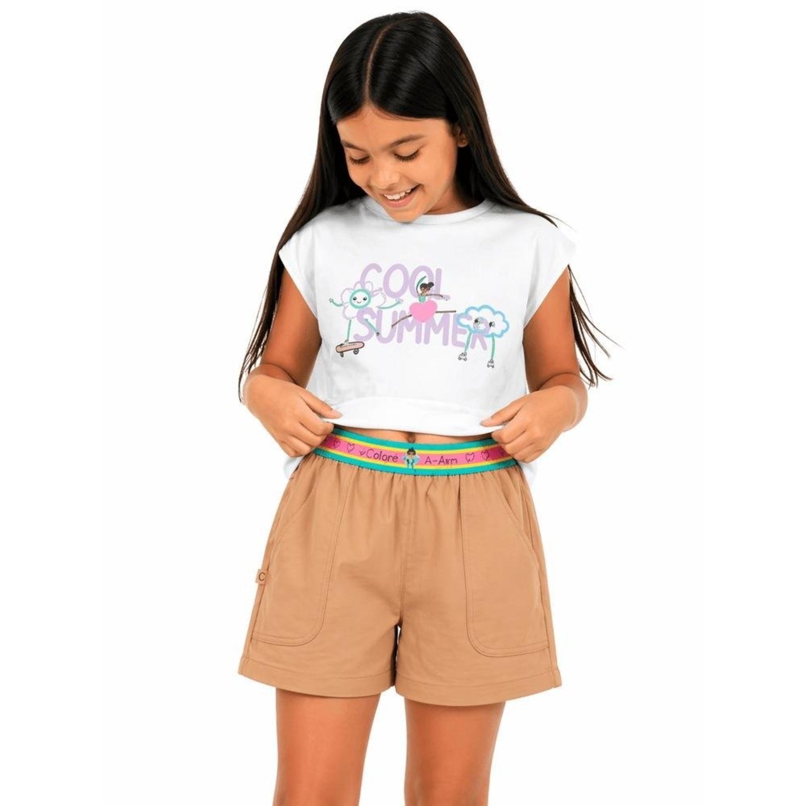 Infantil - Short Menina Conforto Alphabeto