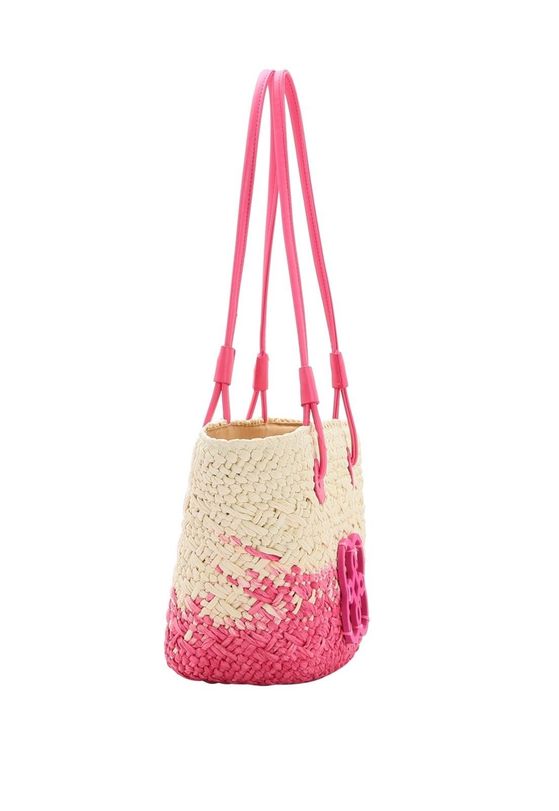 Vista 3 Bolsa Feminina Chenson Palha Ombro Media Praia Piscina Verao 3184578 pink Chenson pink