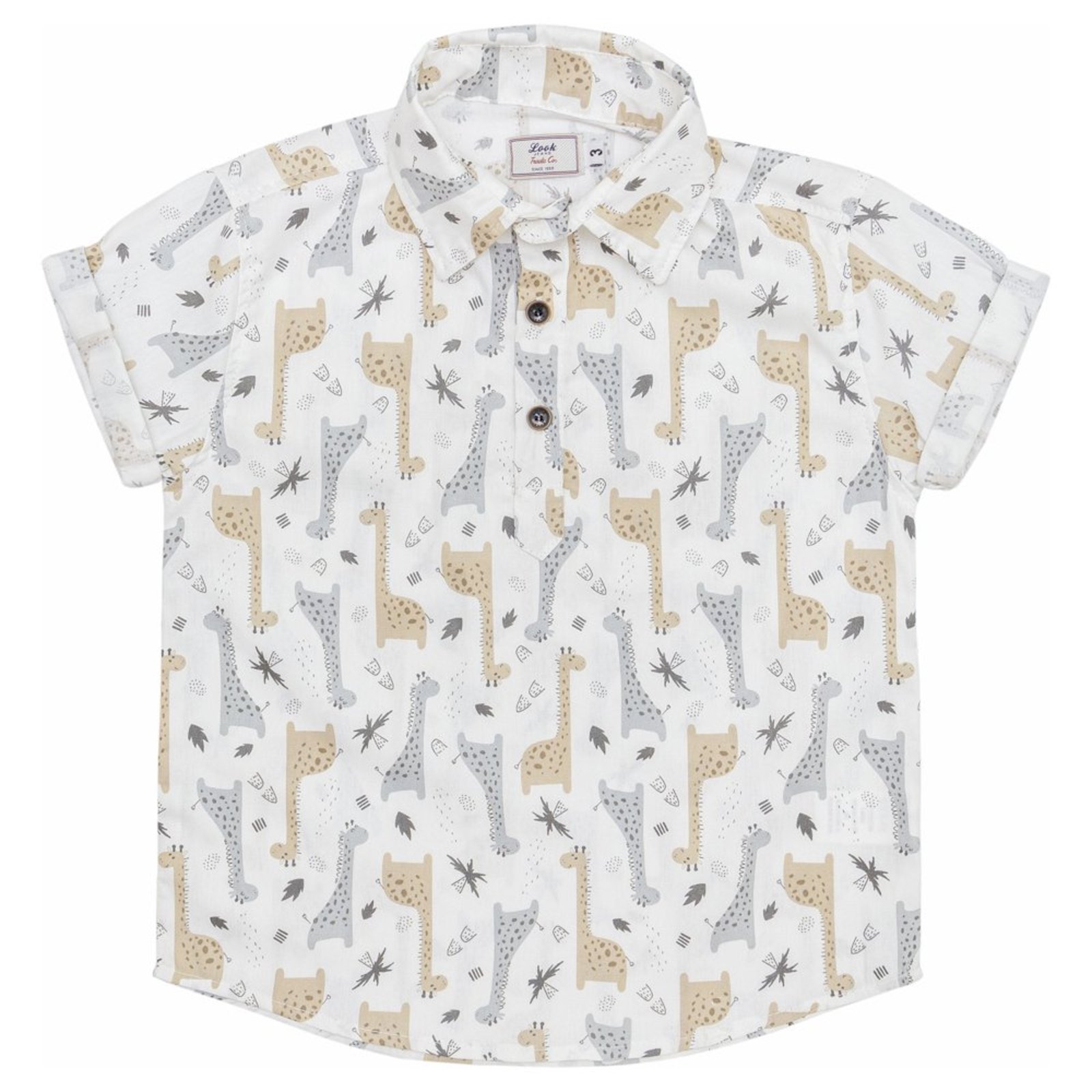 Infantil - Camisa Look Jeans Bata Curta Estampada