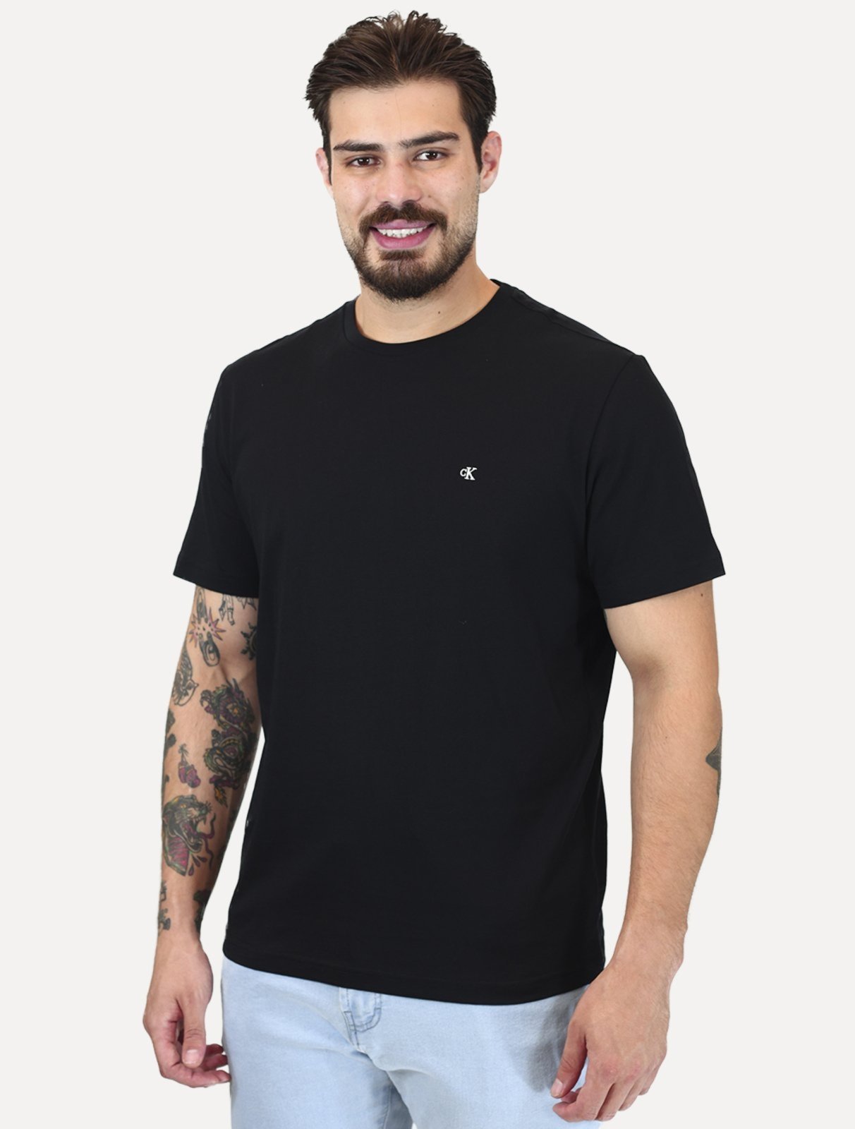 Camiseta Ellus Masculina Cotton Fine Deluxe Gothic Classic Preta