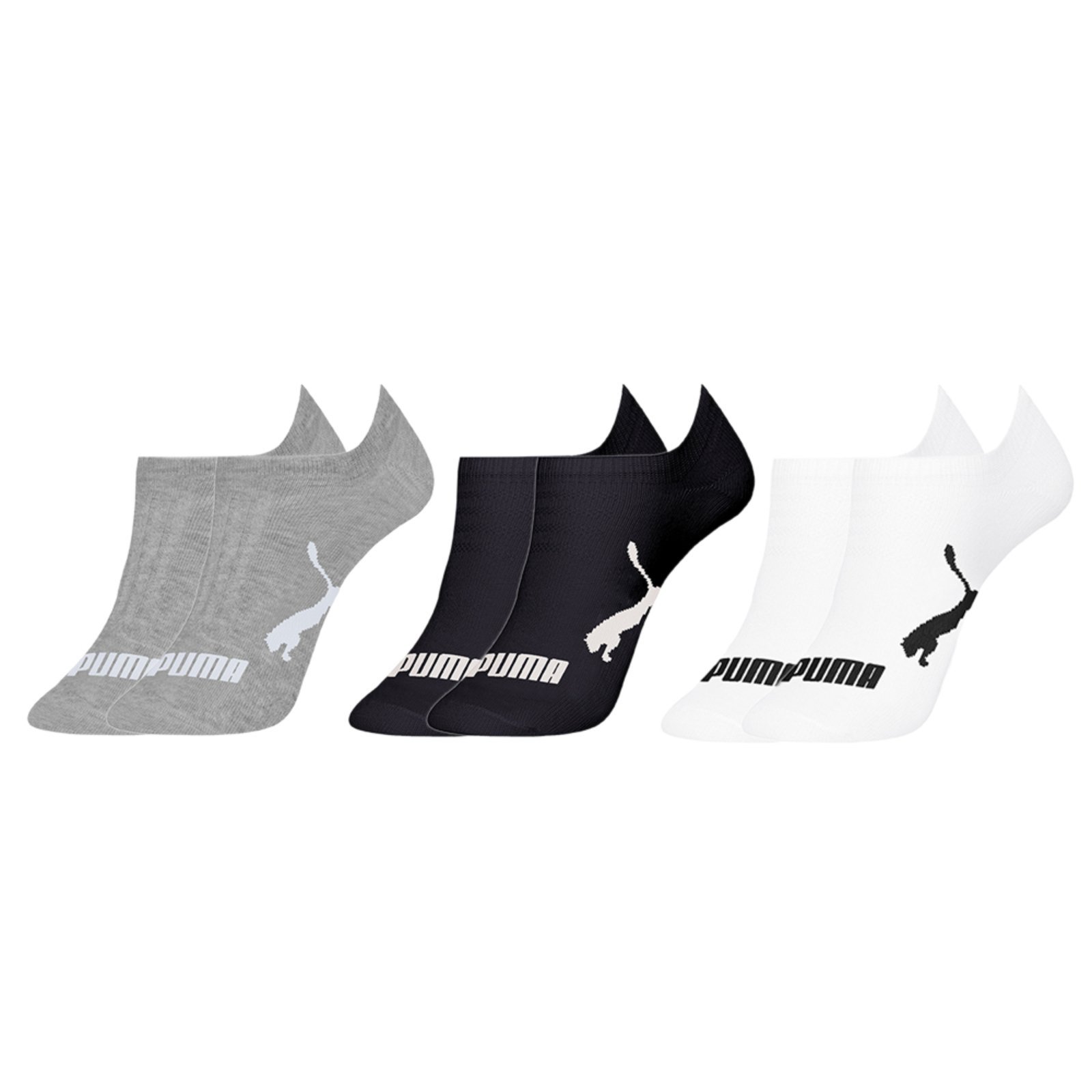 Vista 2 Kit 3 Meias Sapatilha Algodão Masculina Puma preto Puma preto