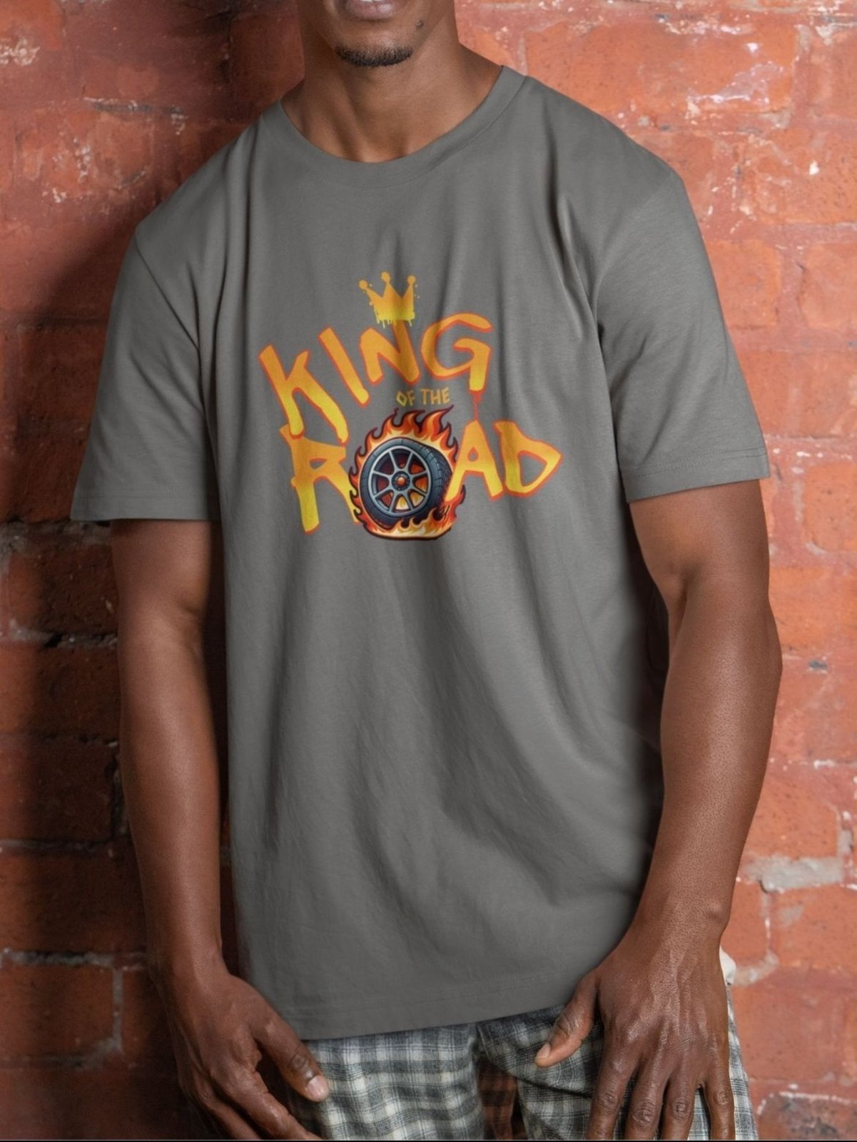 Camiseta Básica Masculina GuGi Rei Da Estrada Corrida Rally Chumbo