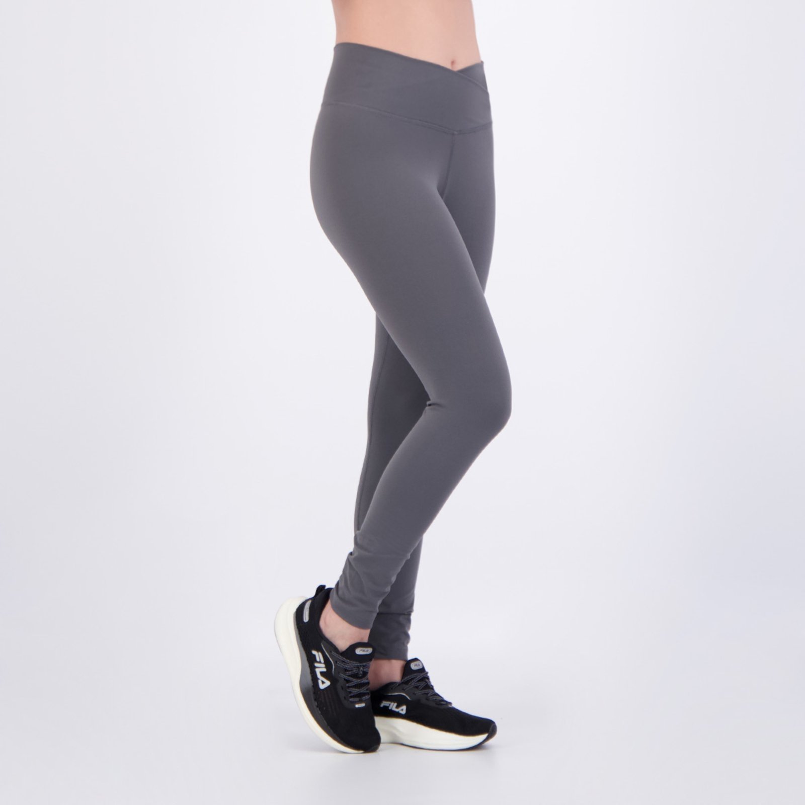 Calça Legging Fila Touch Gym Feminina Cinza