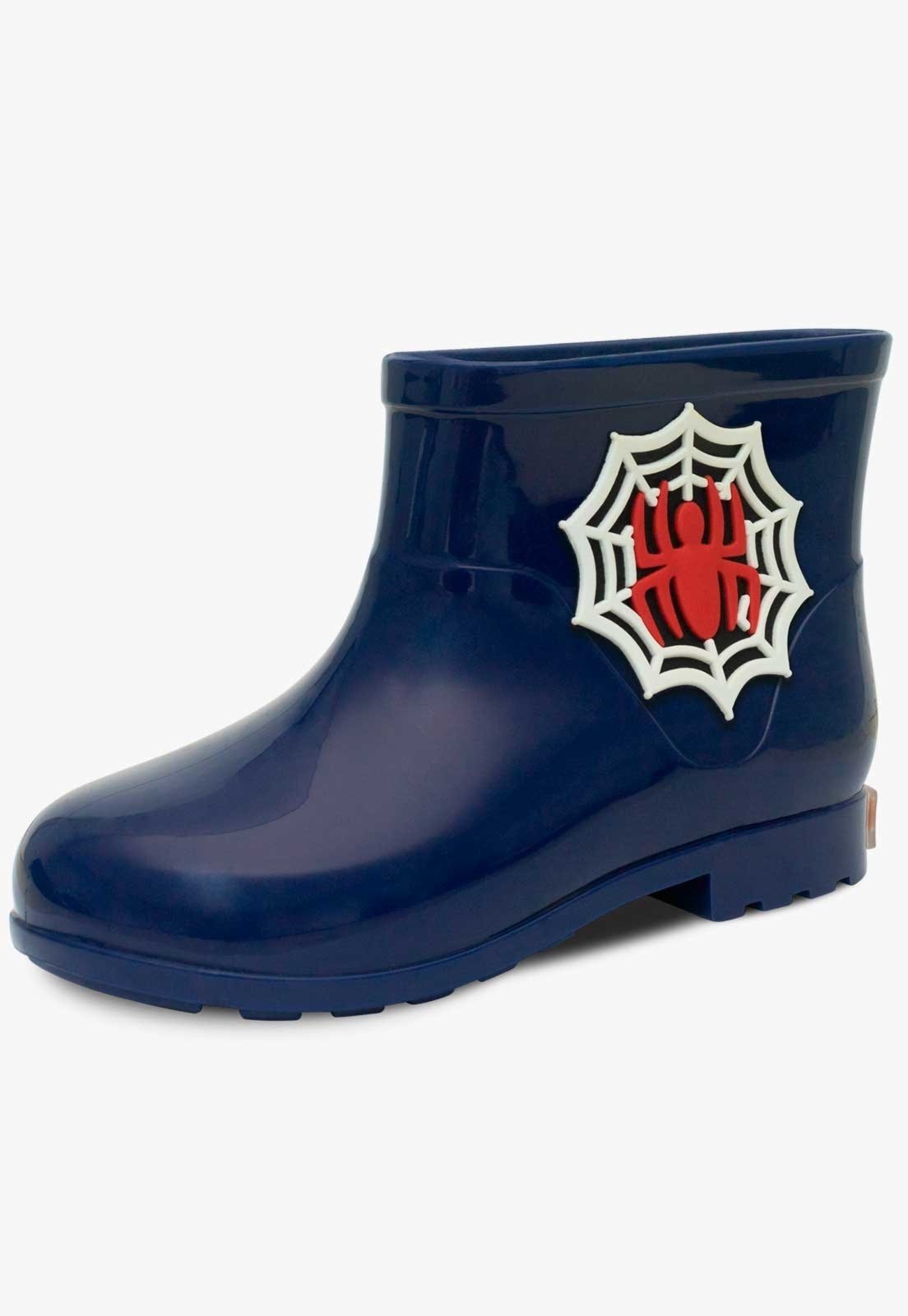 Infantil – Bota Galocha Cano Baixo Pópidi Menino Aranha Azul Marinho