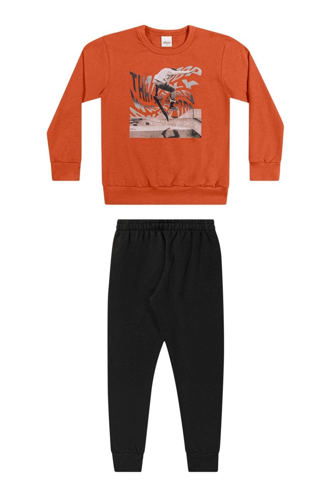 Infantil - Conjunto Longo Menino Esportes Elian Laranja
