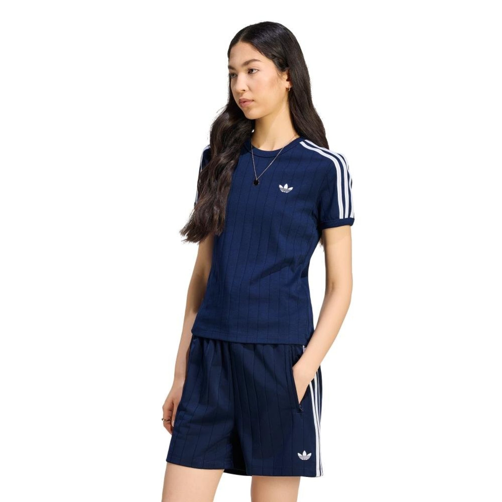 CAMISETA PINSTRIPE SLIM DE MANGA CURTA adidas Originals Azul