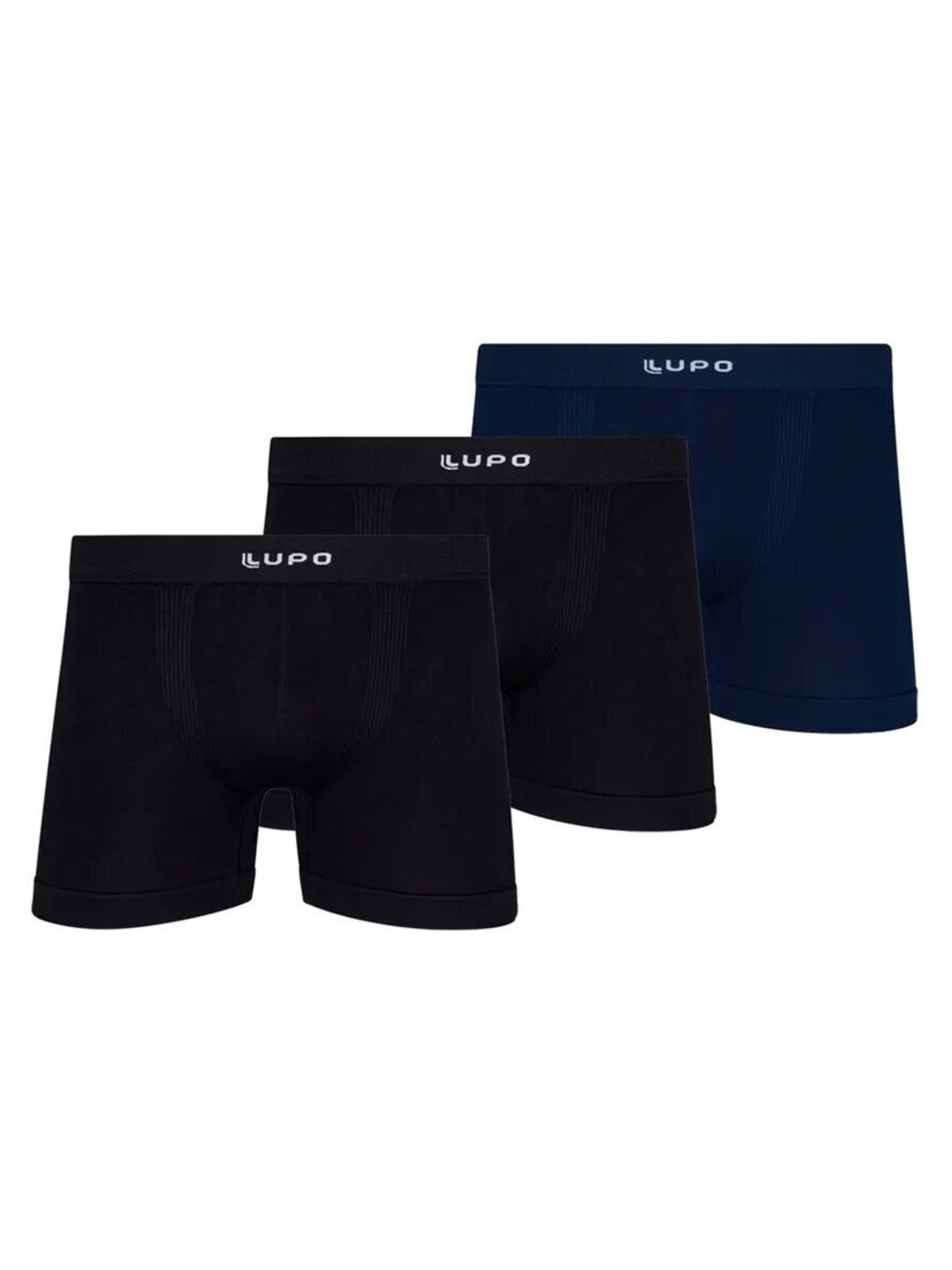 Kit com 3 Cuecas Boxer Lupo 661-001 Preto