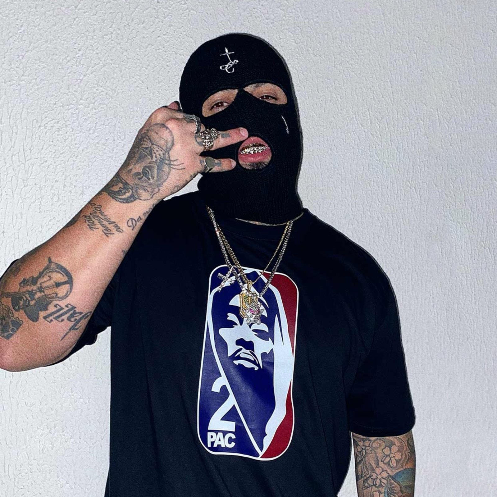 Camiseta Oversized Streetwear 2 Rapper Preta Off-Y