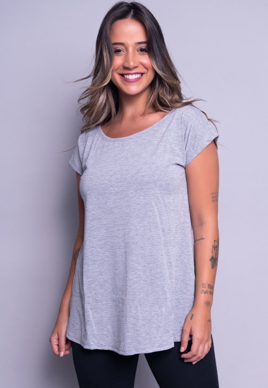 Blusa Feminina Vekyo Fitness Marcella Cinza