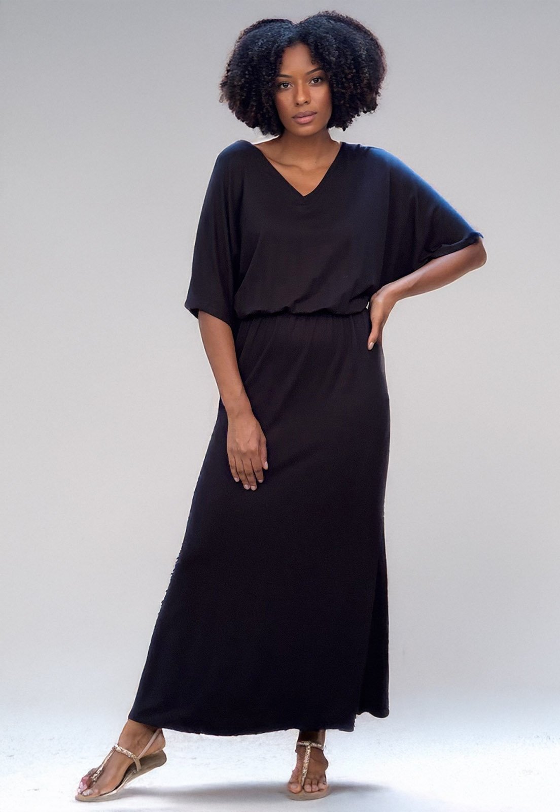 Vestido Longo Plano Preto