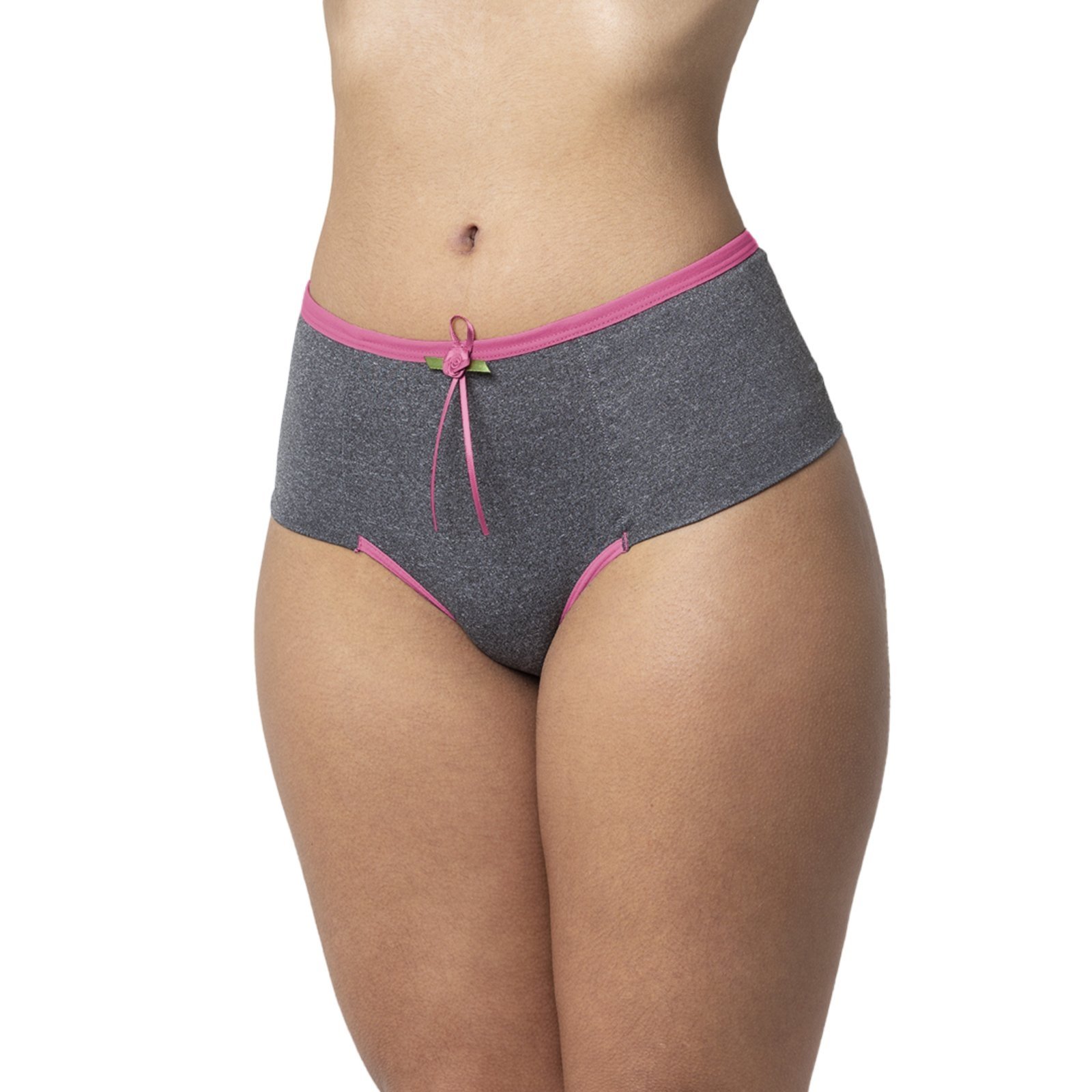 Calcinha Gabi Lingerie de Algodão Mescla Calça Modelagem Cintura Alta perfeita para o seu corpo Magenta