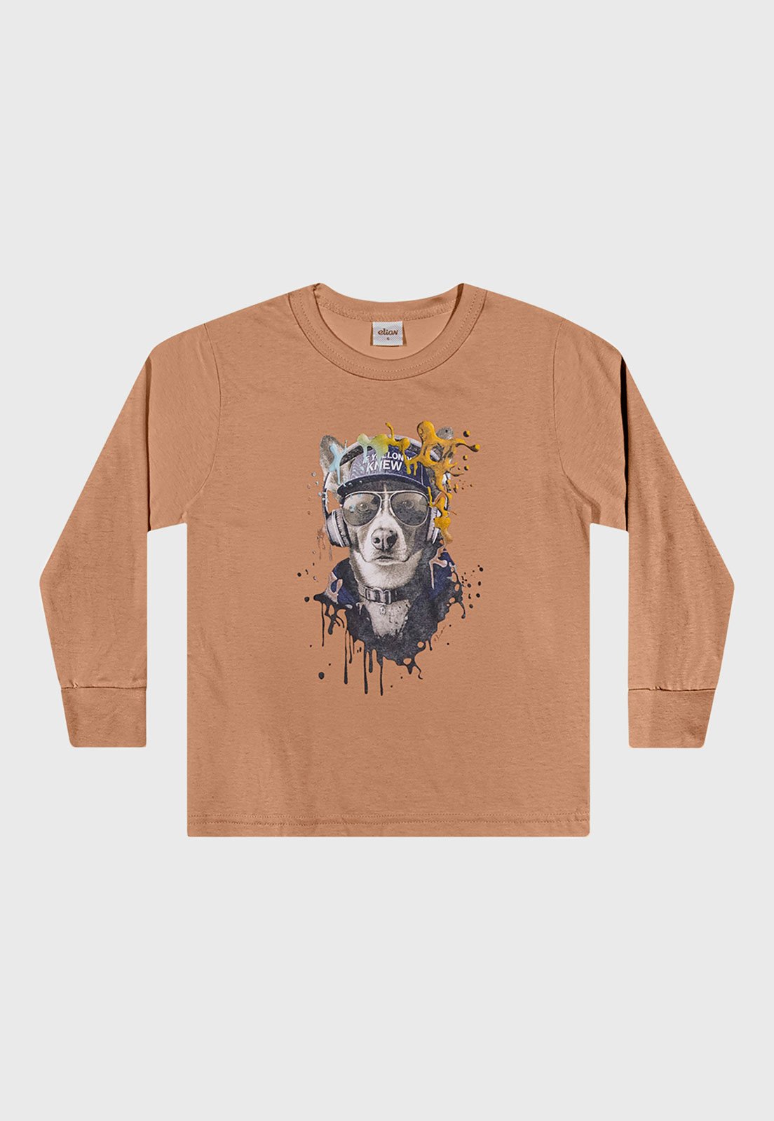 Infantil - Camiseta Elian Estampa Cachorro Caramelo