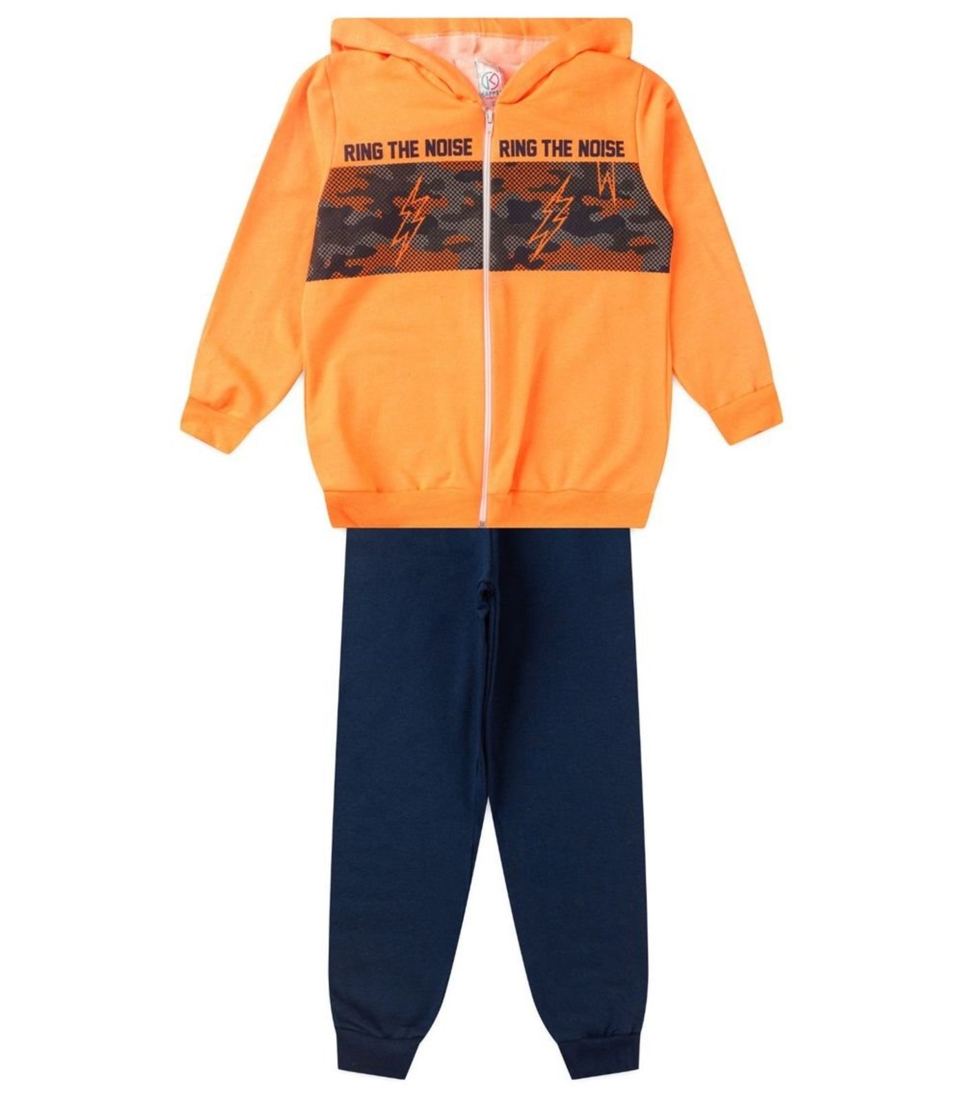 Infantil – Conjunto De Moletom Com Capuz Kappes Laranja