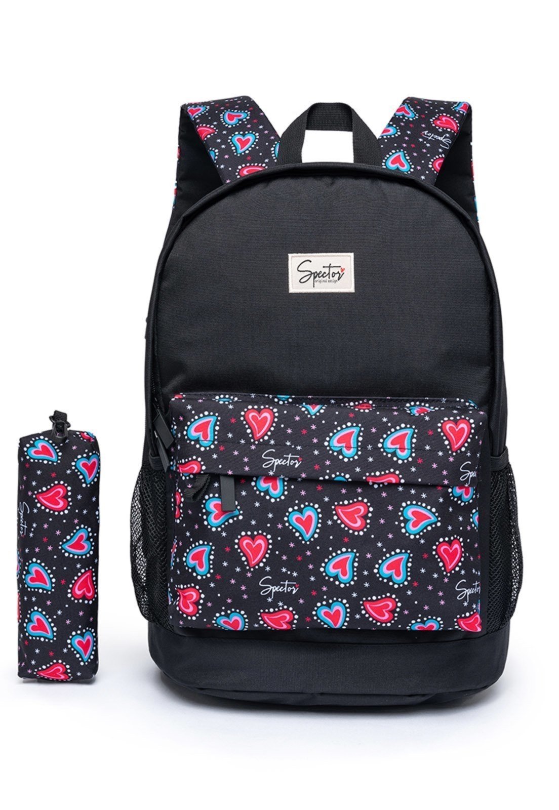 Infantil - Mochila Escolar Feminina Spector Com Estojo Reforçada
