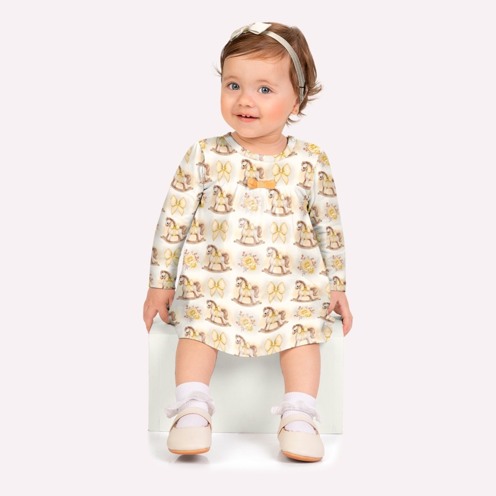 Infantil - Vestido Menina Cavalinhos Milon