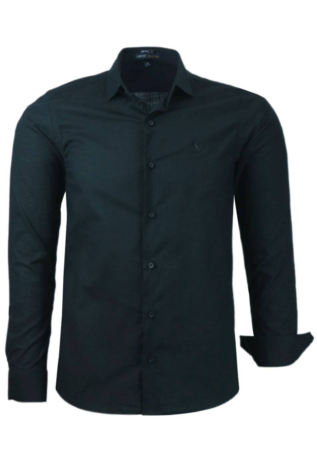 Camisa Manga Longa Lisa De Algodão Ideal Para Ternos 1719
