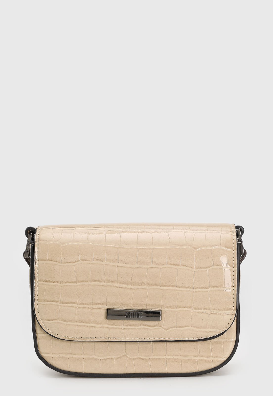 Bolsa Feminina Santa Lolla Texturizada Croco Bege