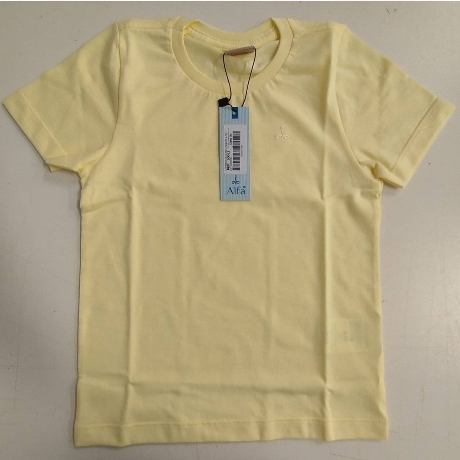 Infantil - Camiseta Malha Gola Redonda e Juvenil Alfa Amarelo