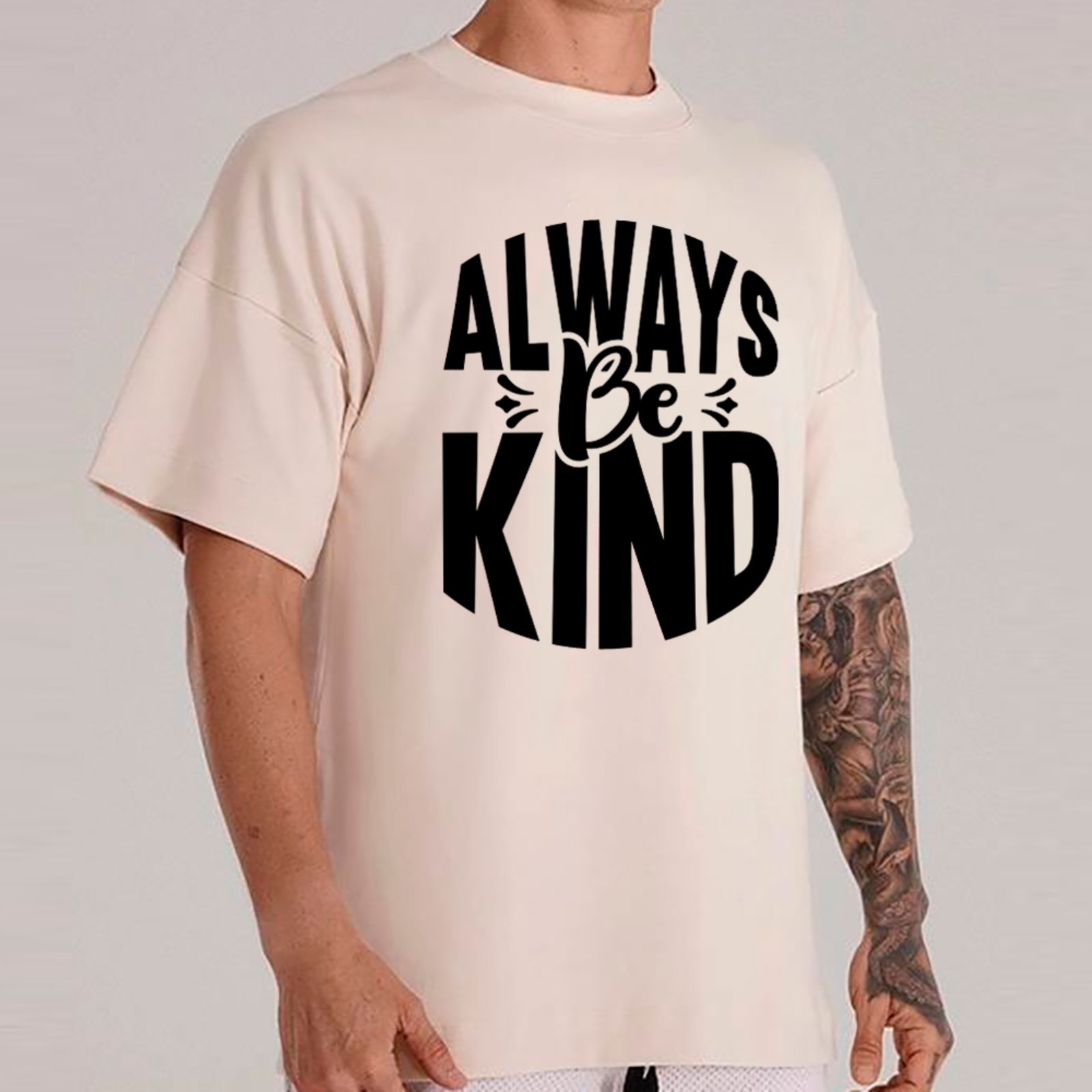 Camiseta Ousy Always Be Kind Oversized Unissex Off White