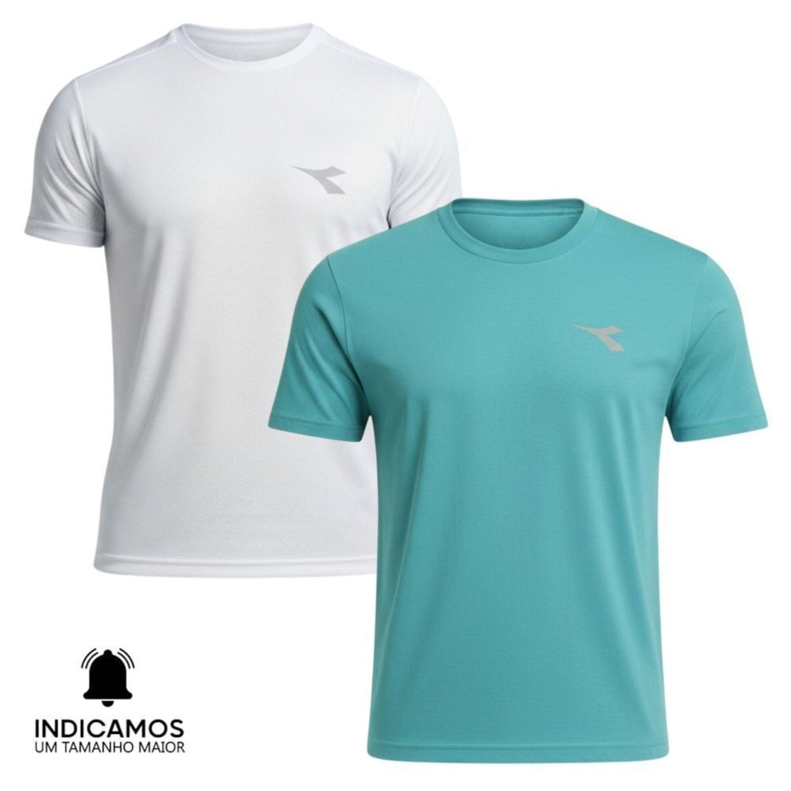 Kit 2 Camisetas Diadora Small Logo Masculina - Branco - diadora