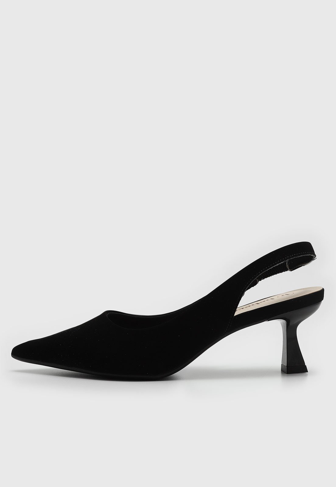 Scarpin Feminino cê Bico Fino Salto Geométrico Preto
