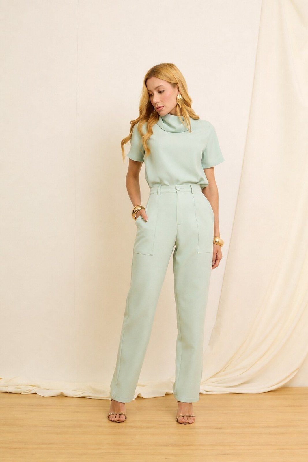 Calça Vanibele Alfaiataria Milano Verde