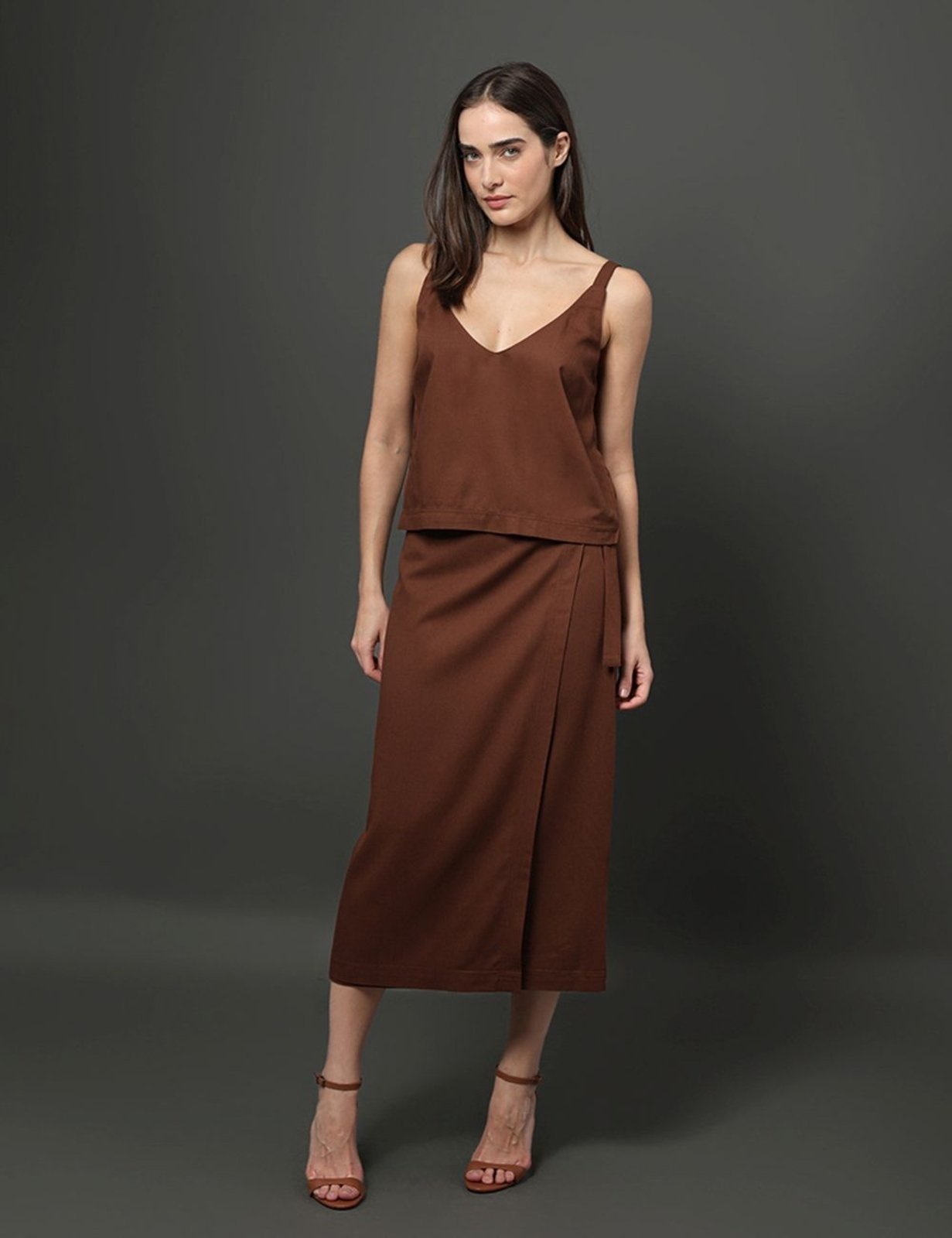 Vista 3 Top Feminino Meia Argola Calvin Klein Jeans marrom Calvin Klein Jeans marrom