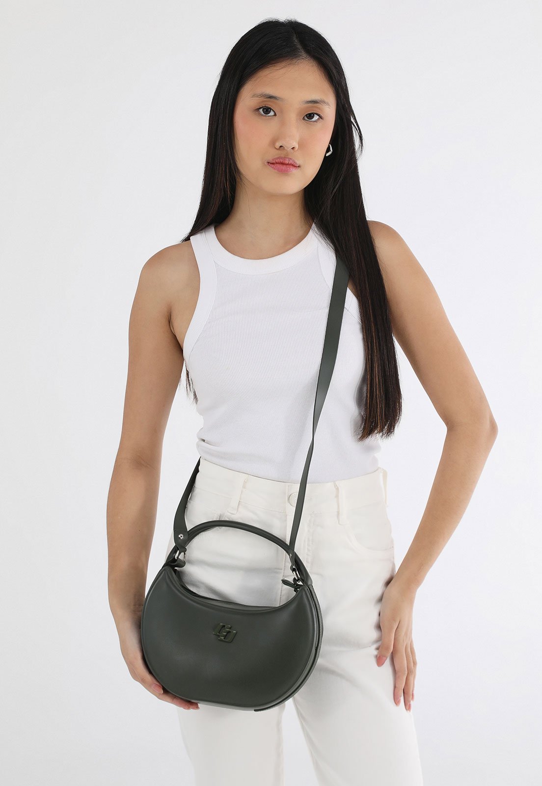 Bolsa Tiracolo Feminina Colcci Alça Dupla Verde Escura