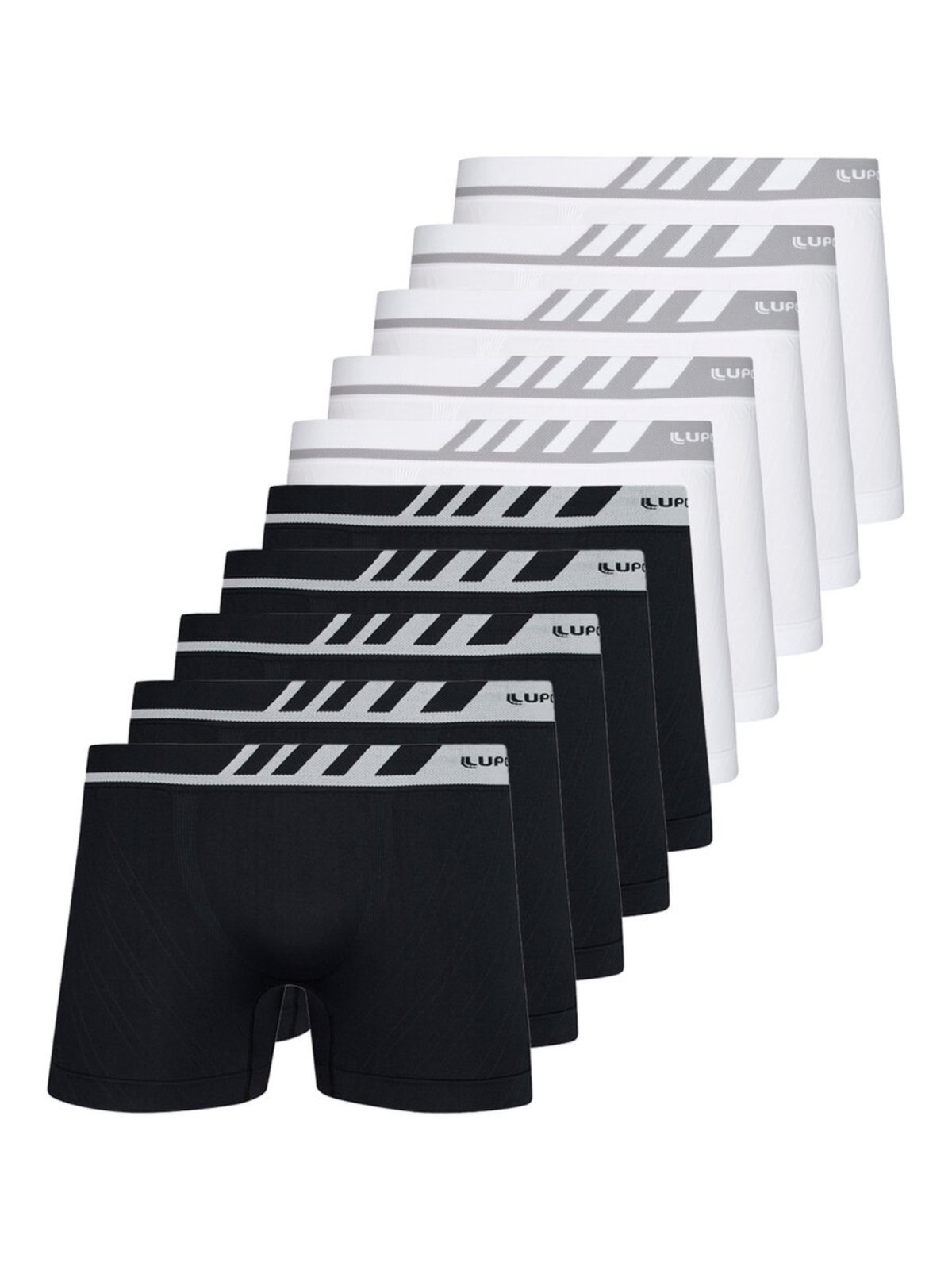 Kit com 10 Cuecas Boxer Lupo 671-002 Preto