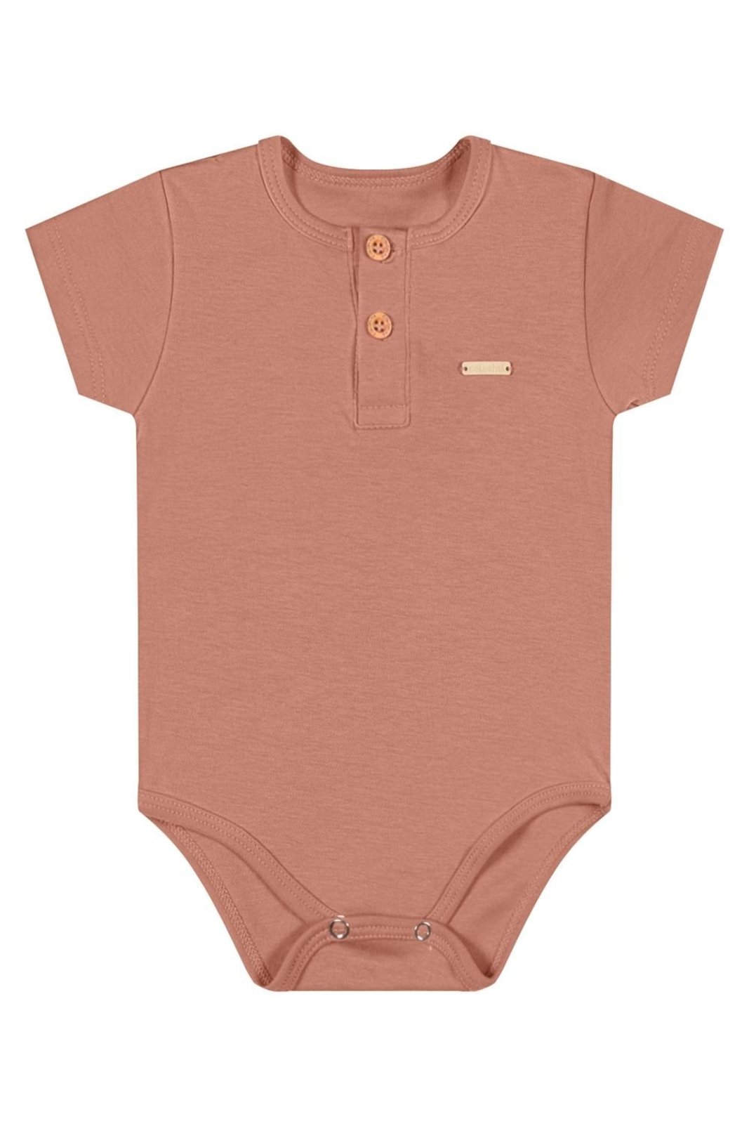 Infantil - Body Menino Suedine Botões Colorittá Marrom
