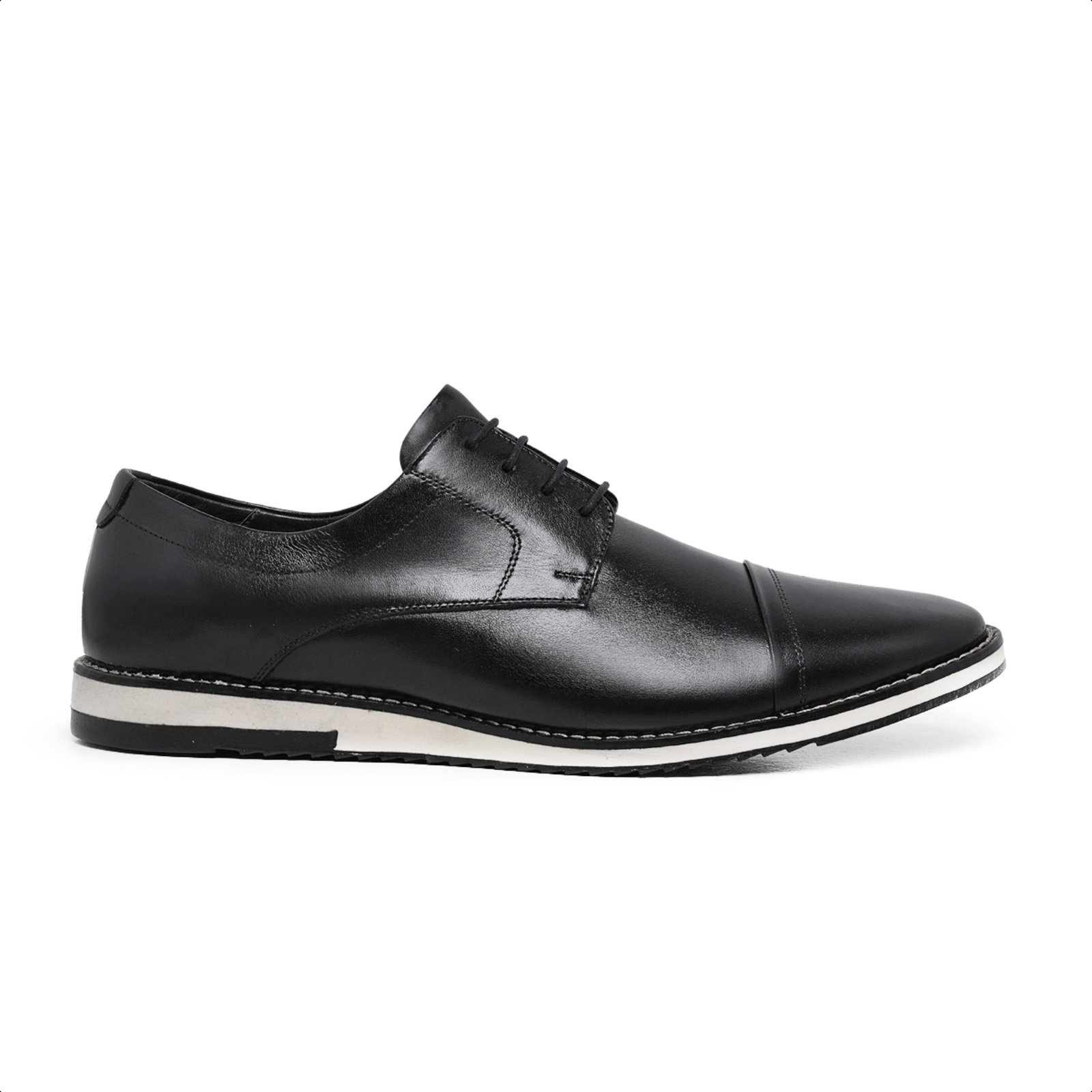 Sapato Casual Derby Megane Masculino Paulo Vieira cor Preto