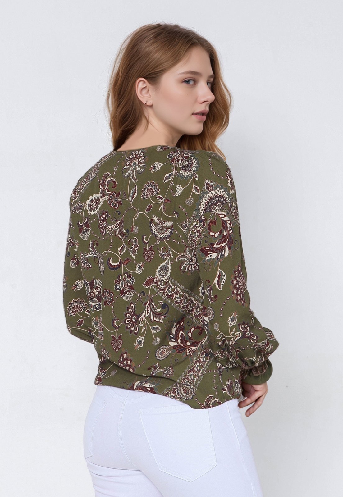 Vista 3 Blusa Intens Manga Longa Viscose verde Intens verde