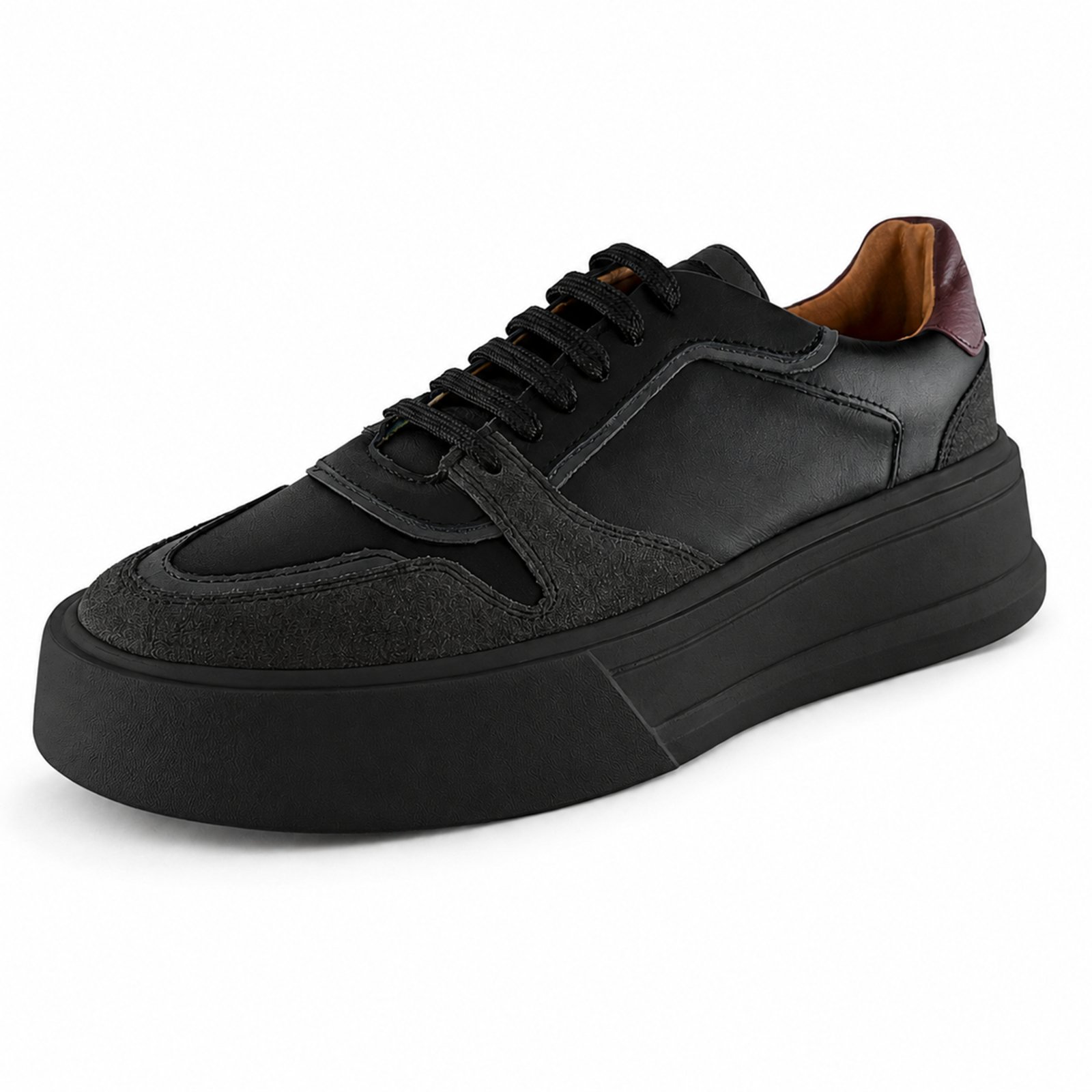 Tênis Masculino Navit Shoes Couro Legítimo Premium Forrado Conforto Solado Preto Leve Preto