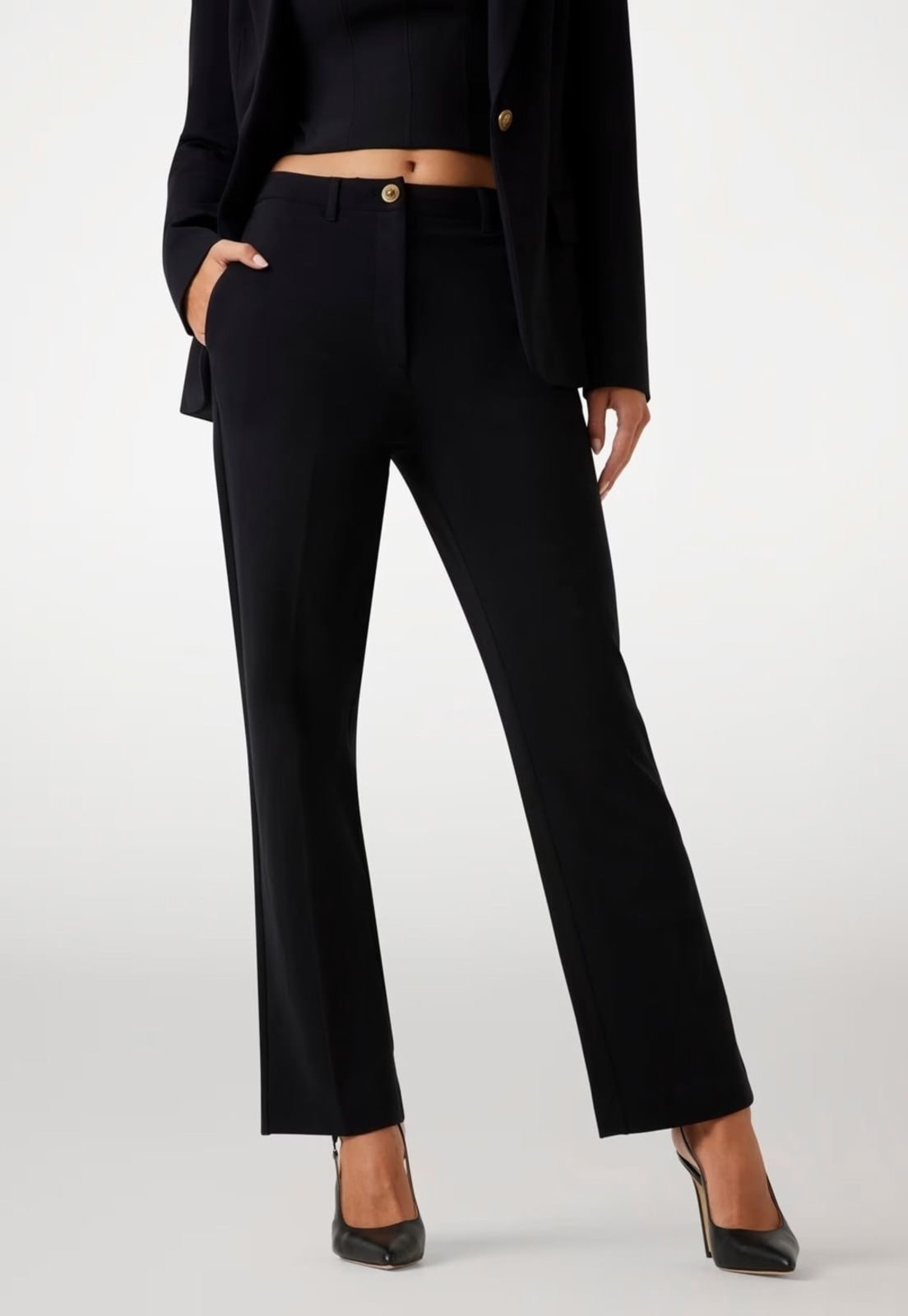 Calça Guess Alfaiataria Reta Eco Preto