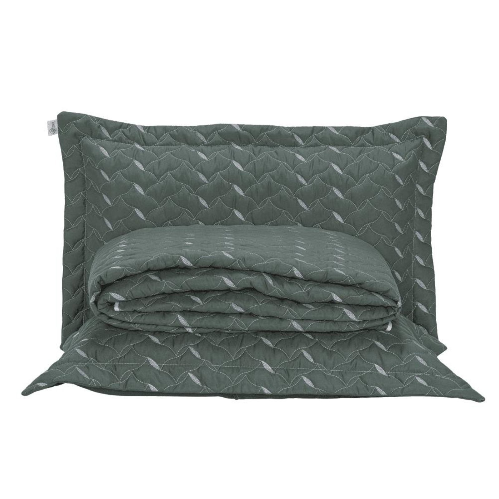 Cobre Leito King Heitor Bordado Hipercal 400 Fios 3 Peças - Verde Militar - 100% Poliéster