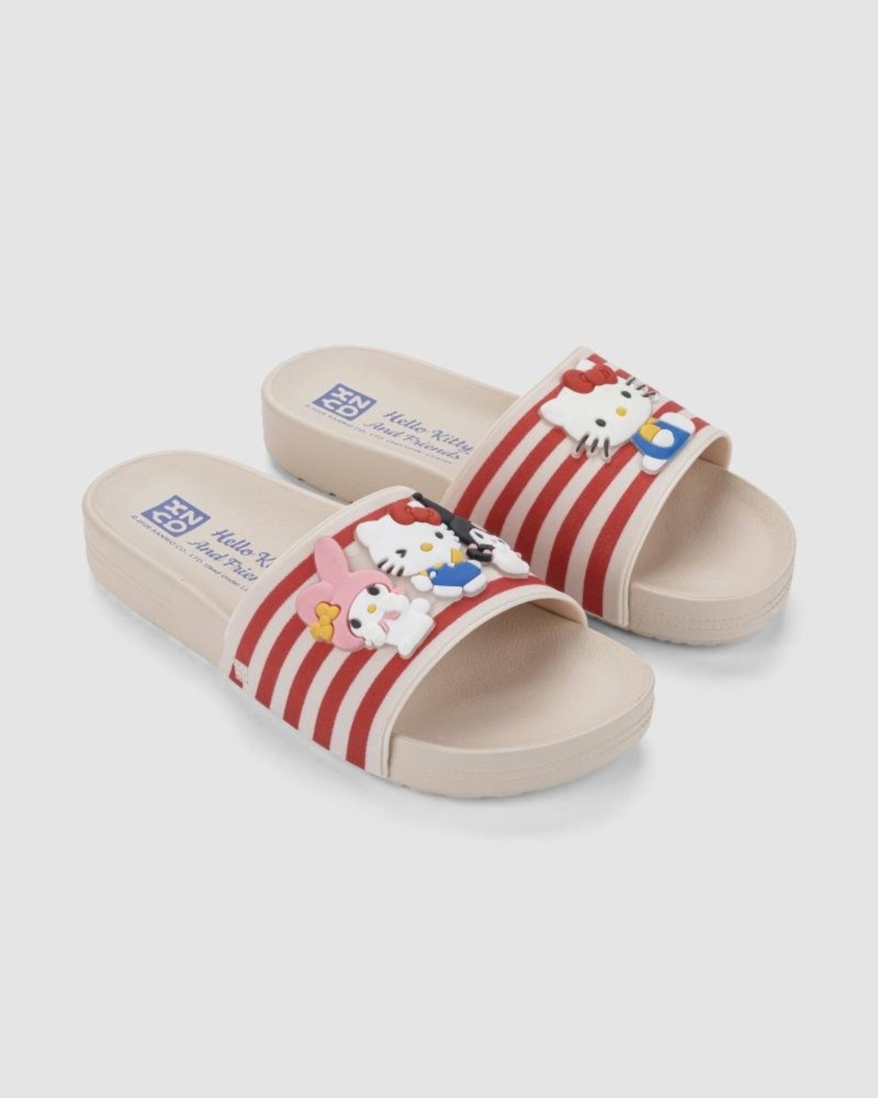 Chinelo Slide Feminino Zaxy Hello Kitty And Friends Branco