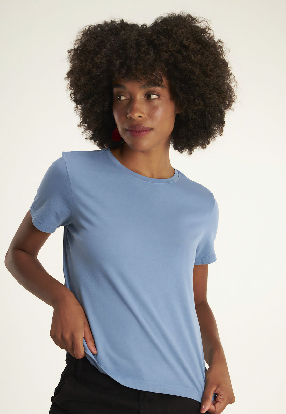 Camiseta Cantão Regular Classic com Bordado Azul