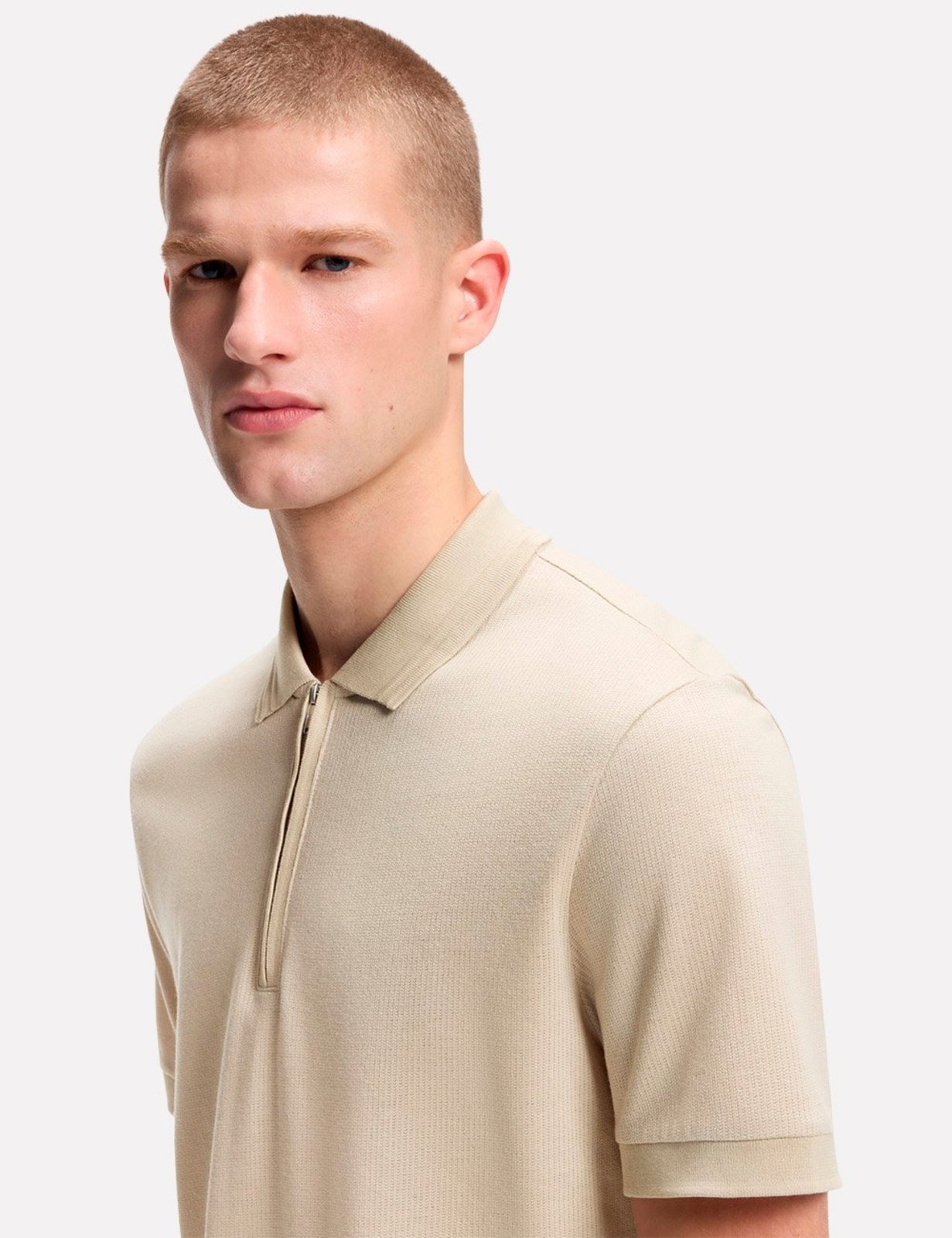 Polo Hugo Boss Masculina Regular H-Paras 70 Creme