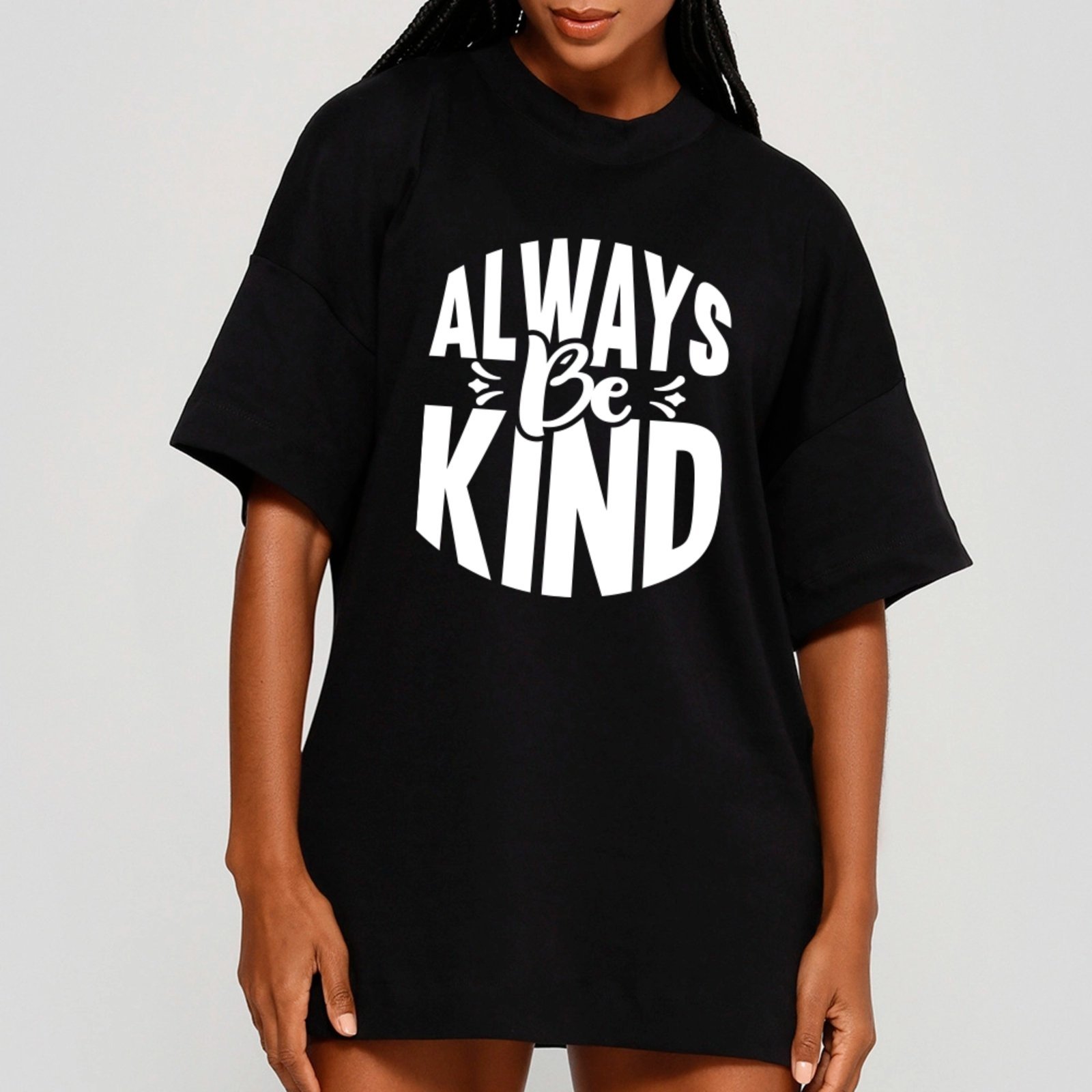 Camiseta Ousy Always Be Kind Oversized Unissex Preto