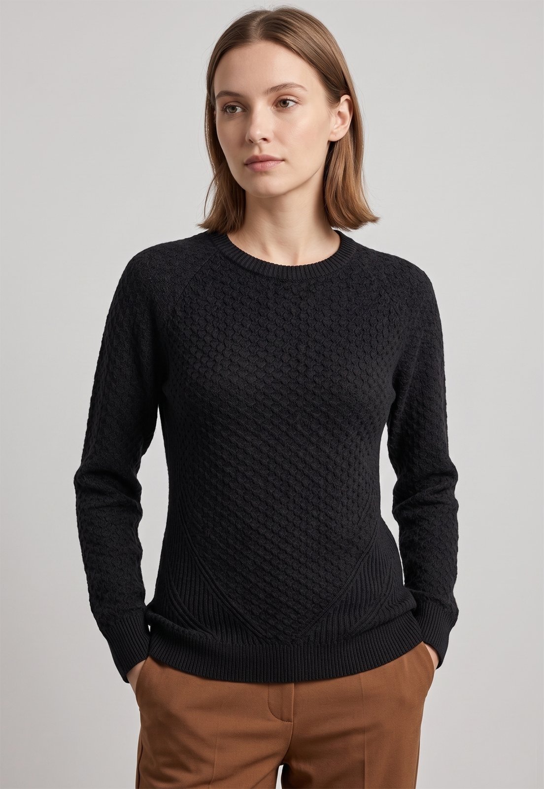 TRICOT GOLA REDONDA TEXTURIZADO ZOOMP