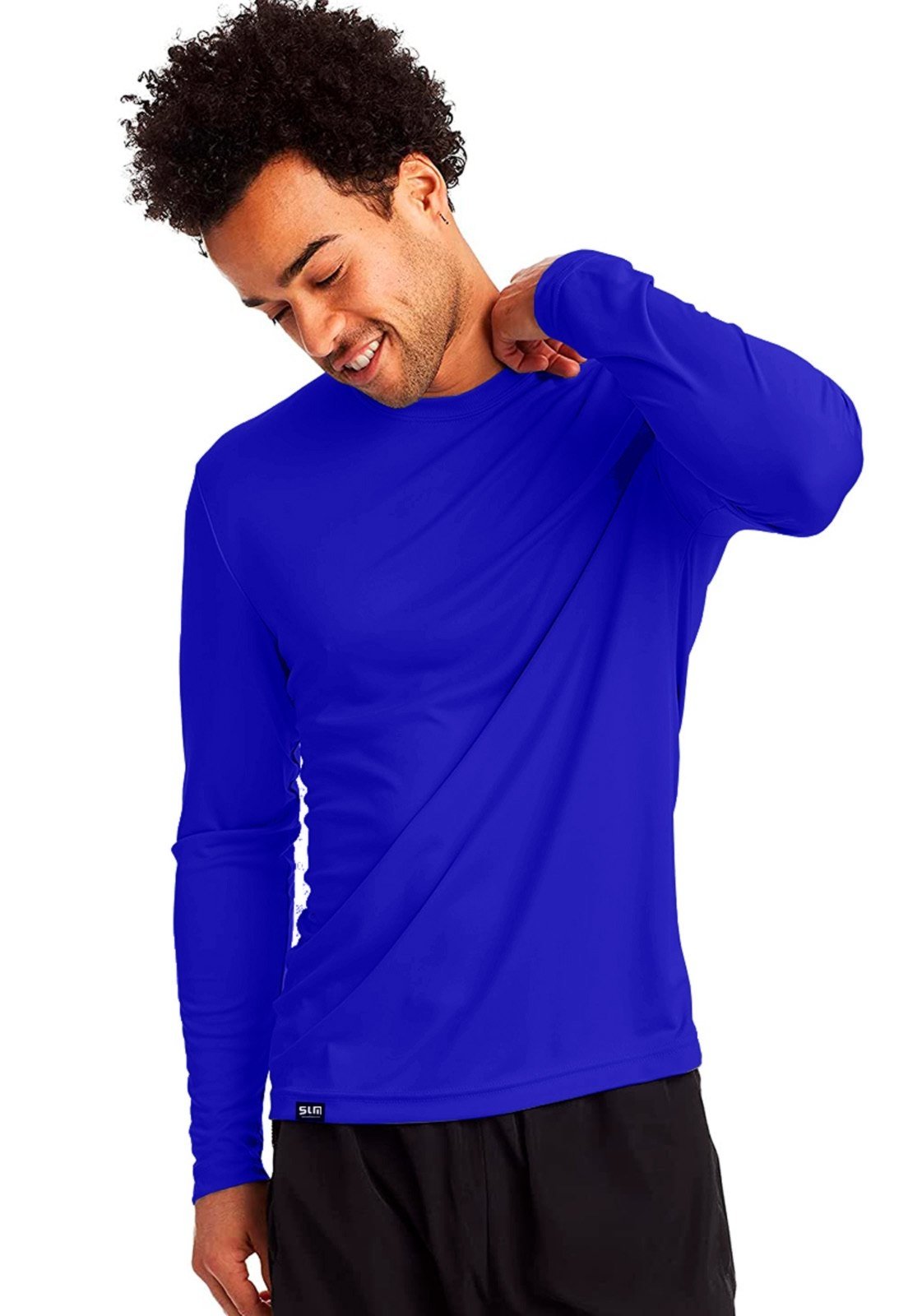 Camiseta UV de Proteção Solar Slim Fitness Azul Royal